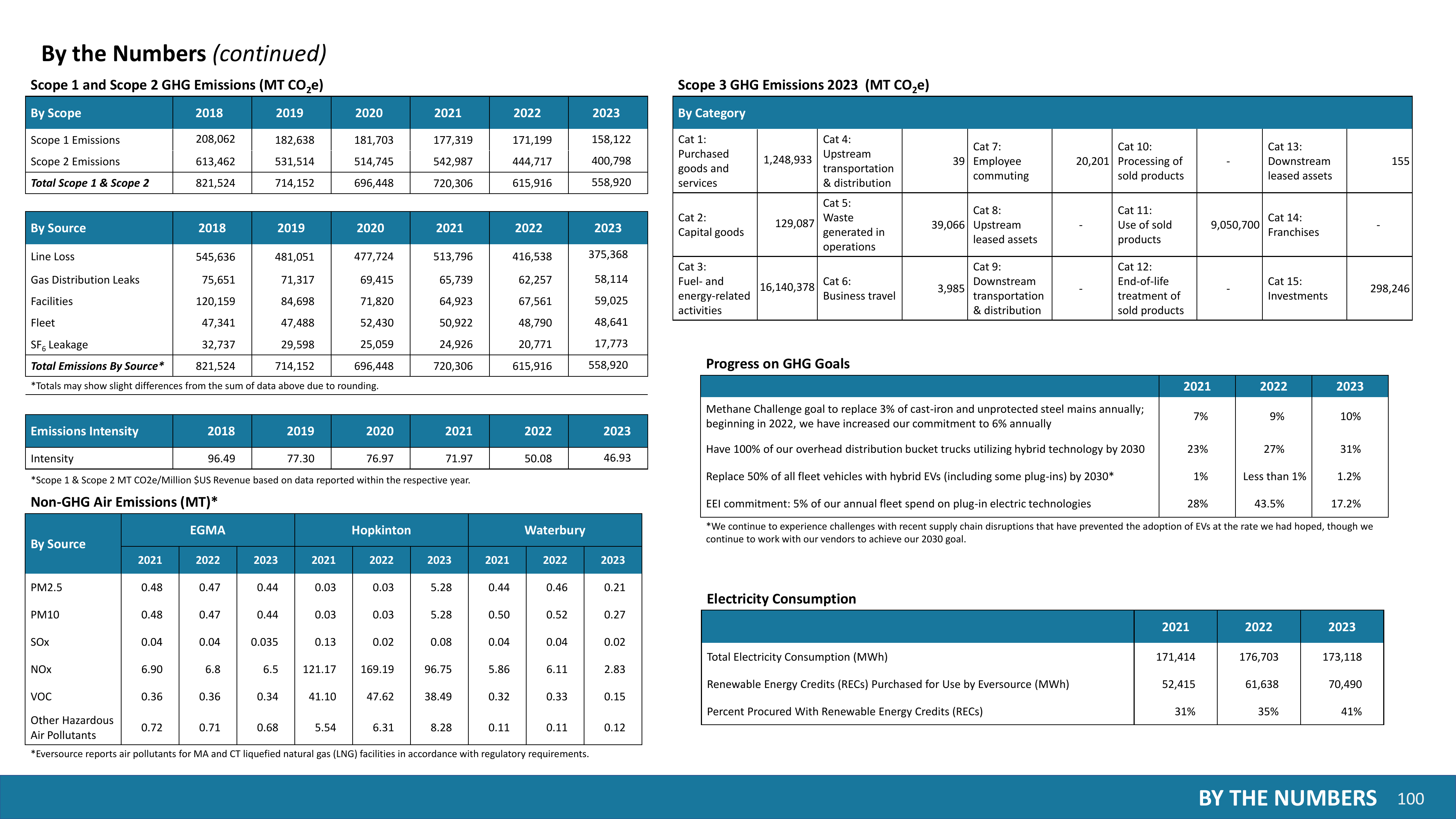 Emissions data extracted from page 100