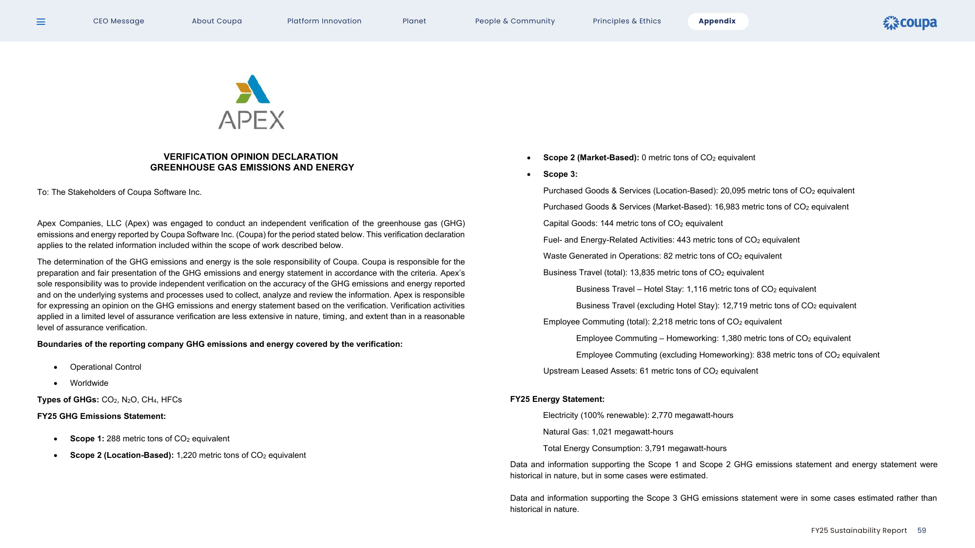 Emissions data extracted from page 60