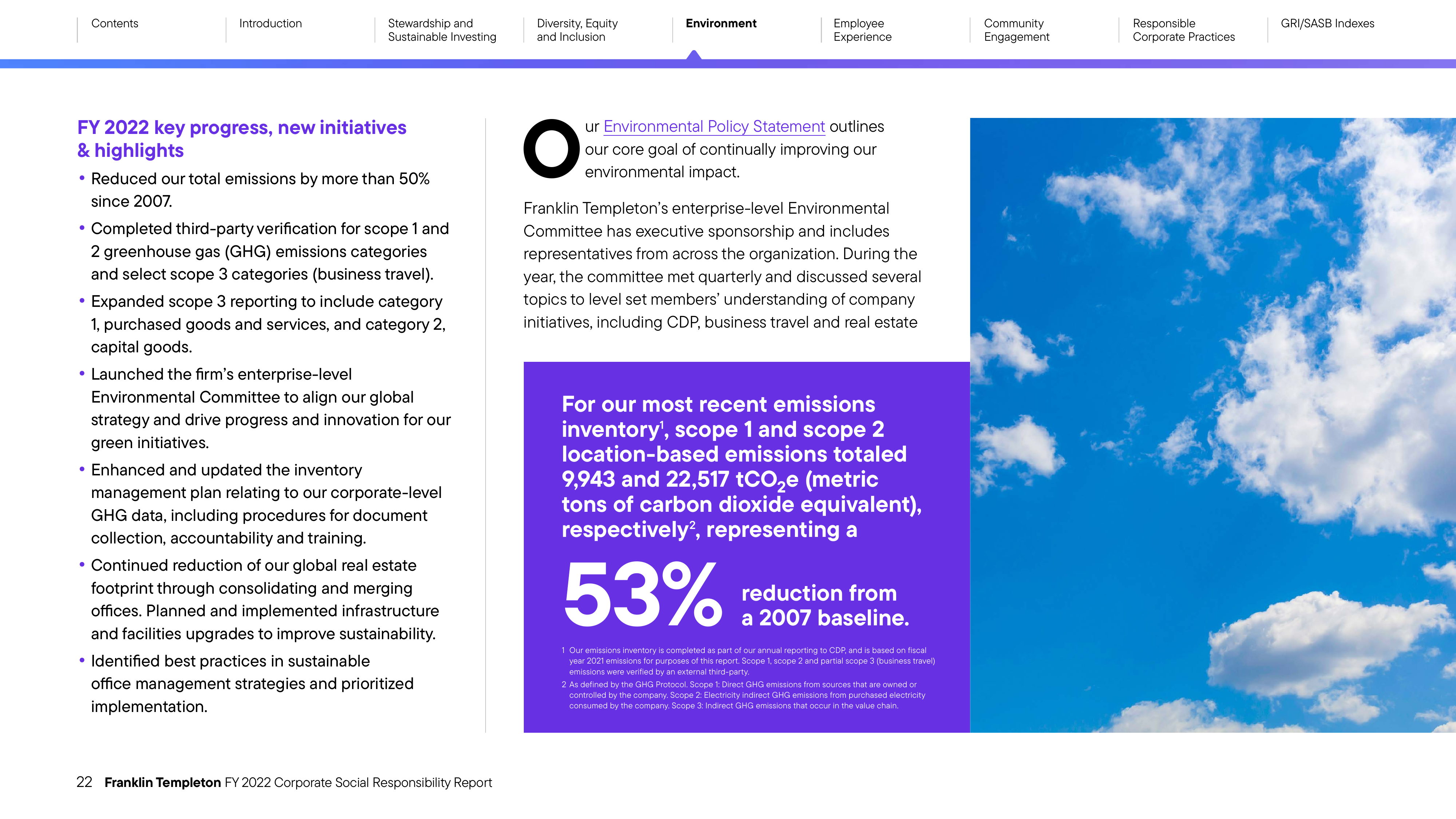 Emissions data extracted from page 22