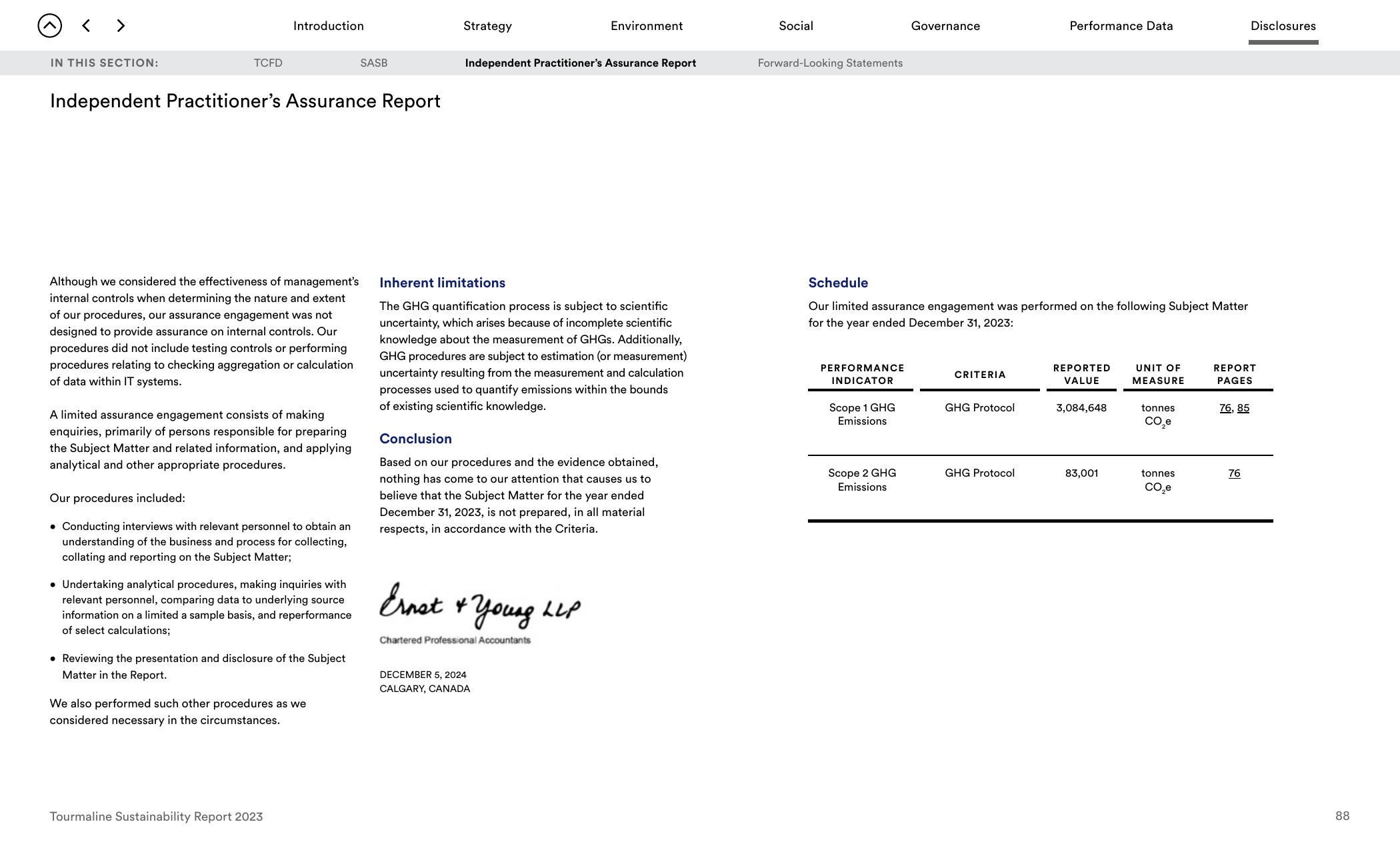 Emissions data extracted from page 88
