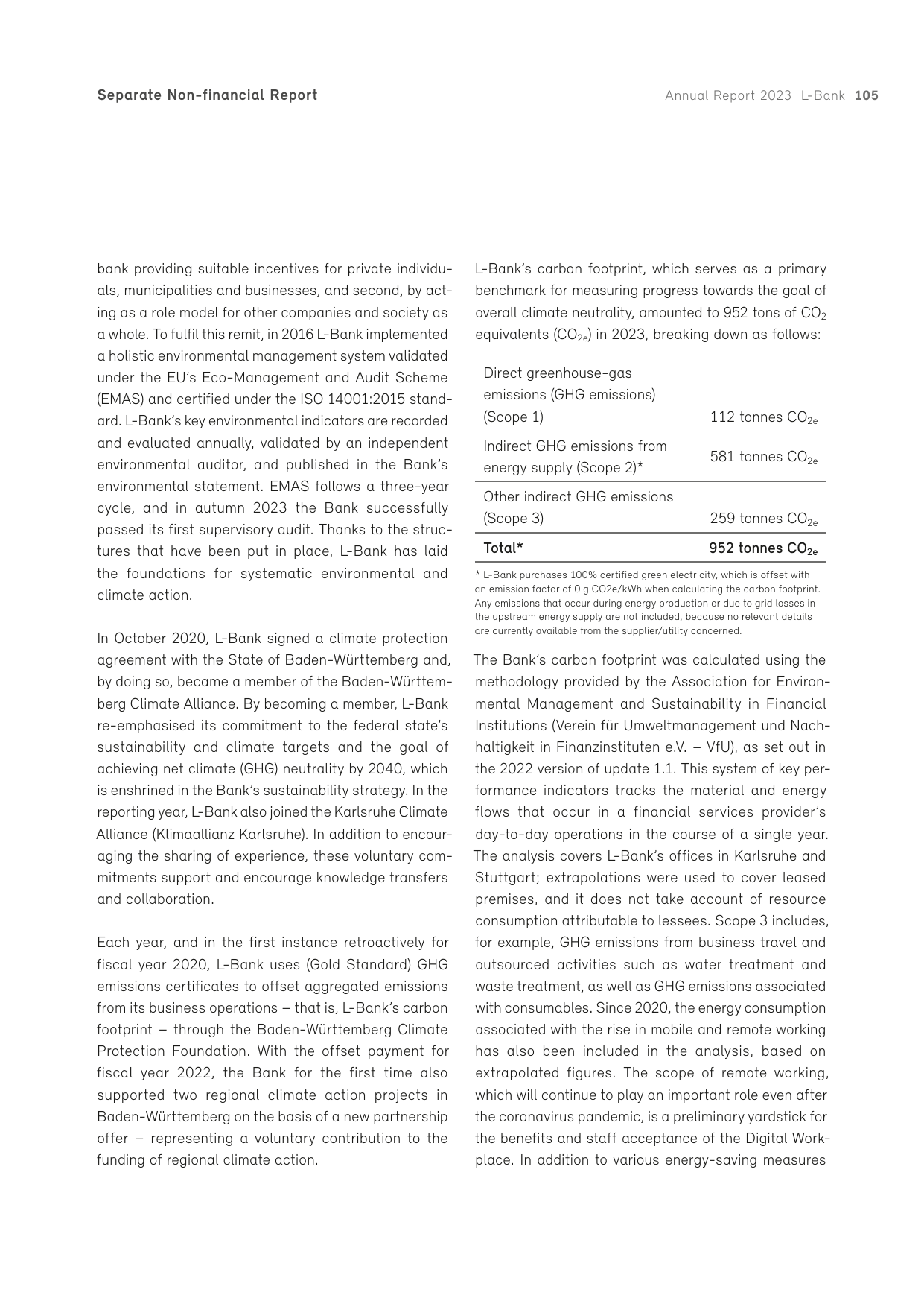 Emissions data extracted from page 105