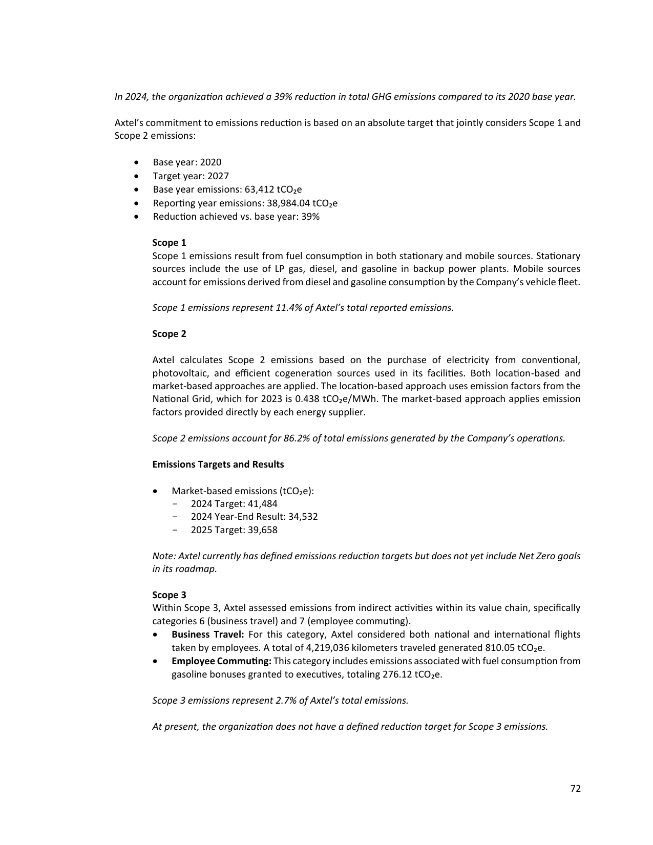 Emissions data extracted from page 72
