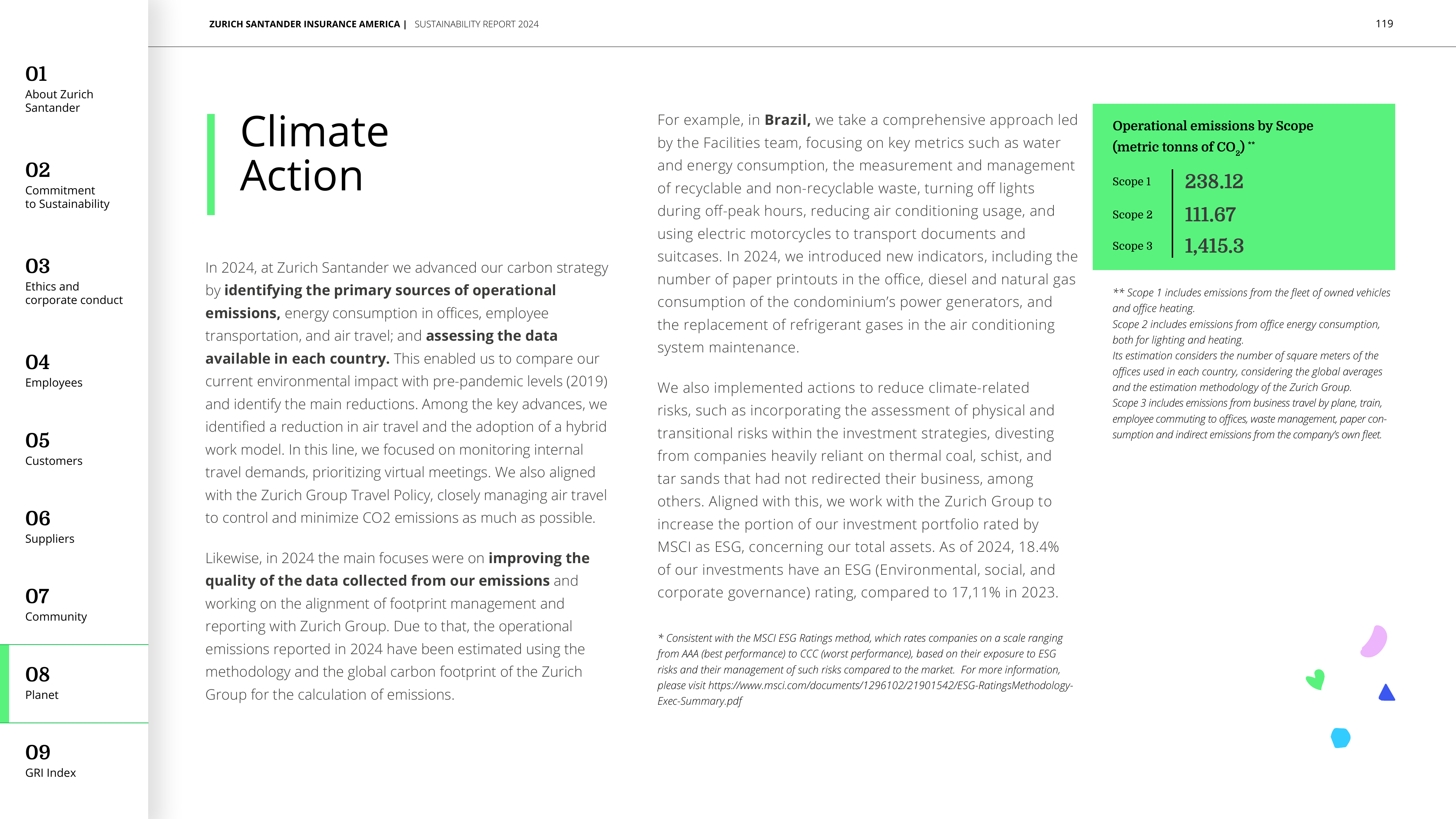 Emissions data extracted from page 119