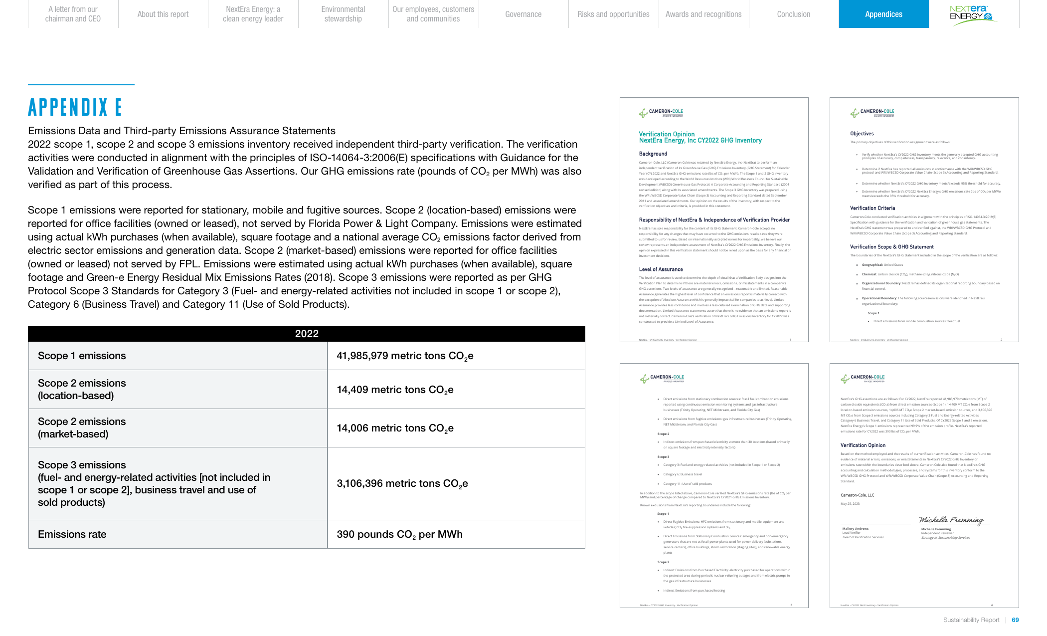 Emissions data extracted from page 69