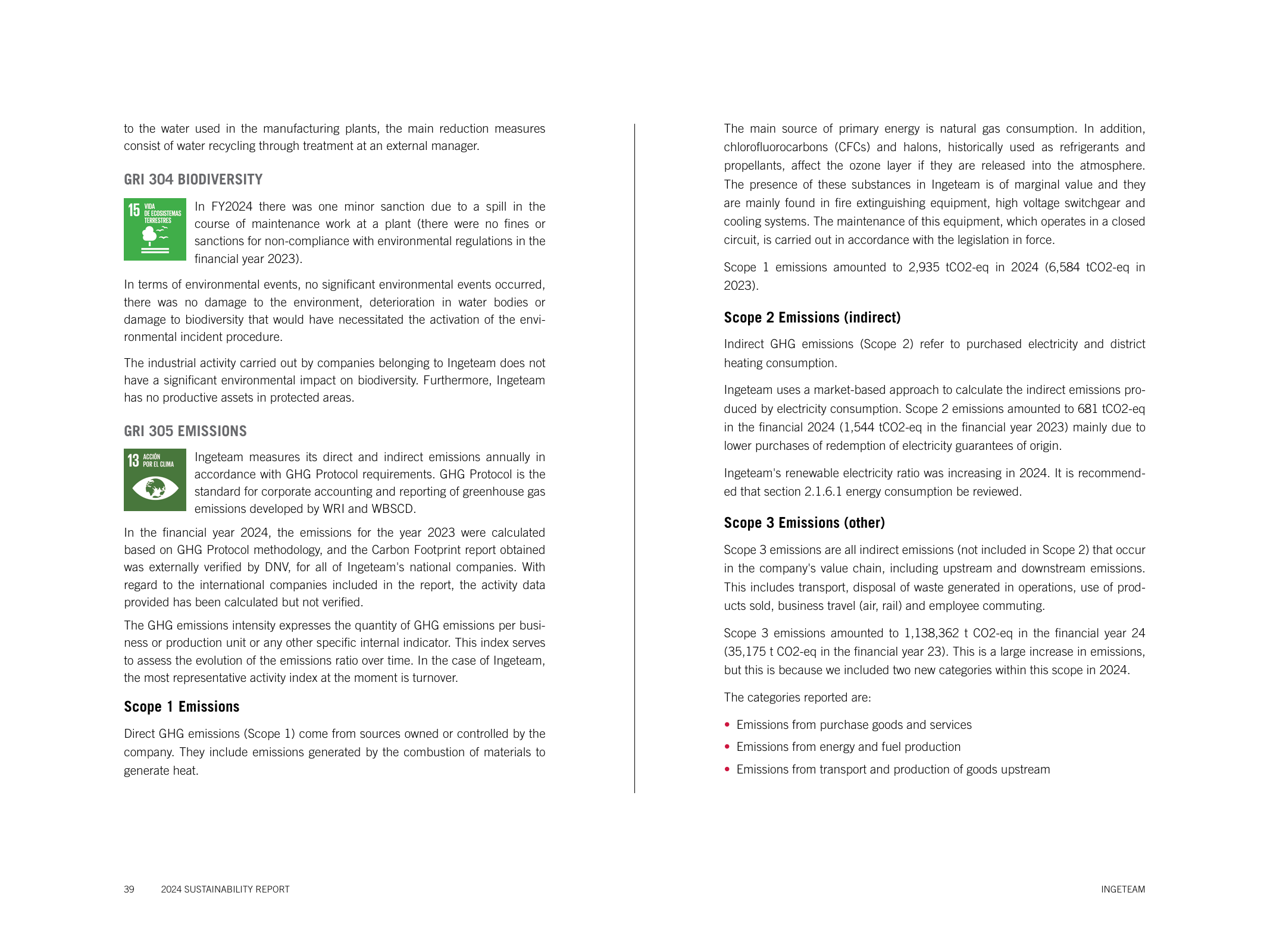 Emissions data extracted from page 39