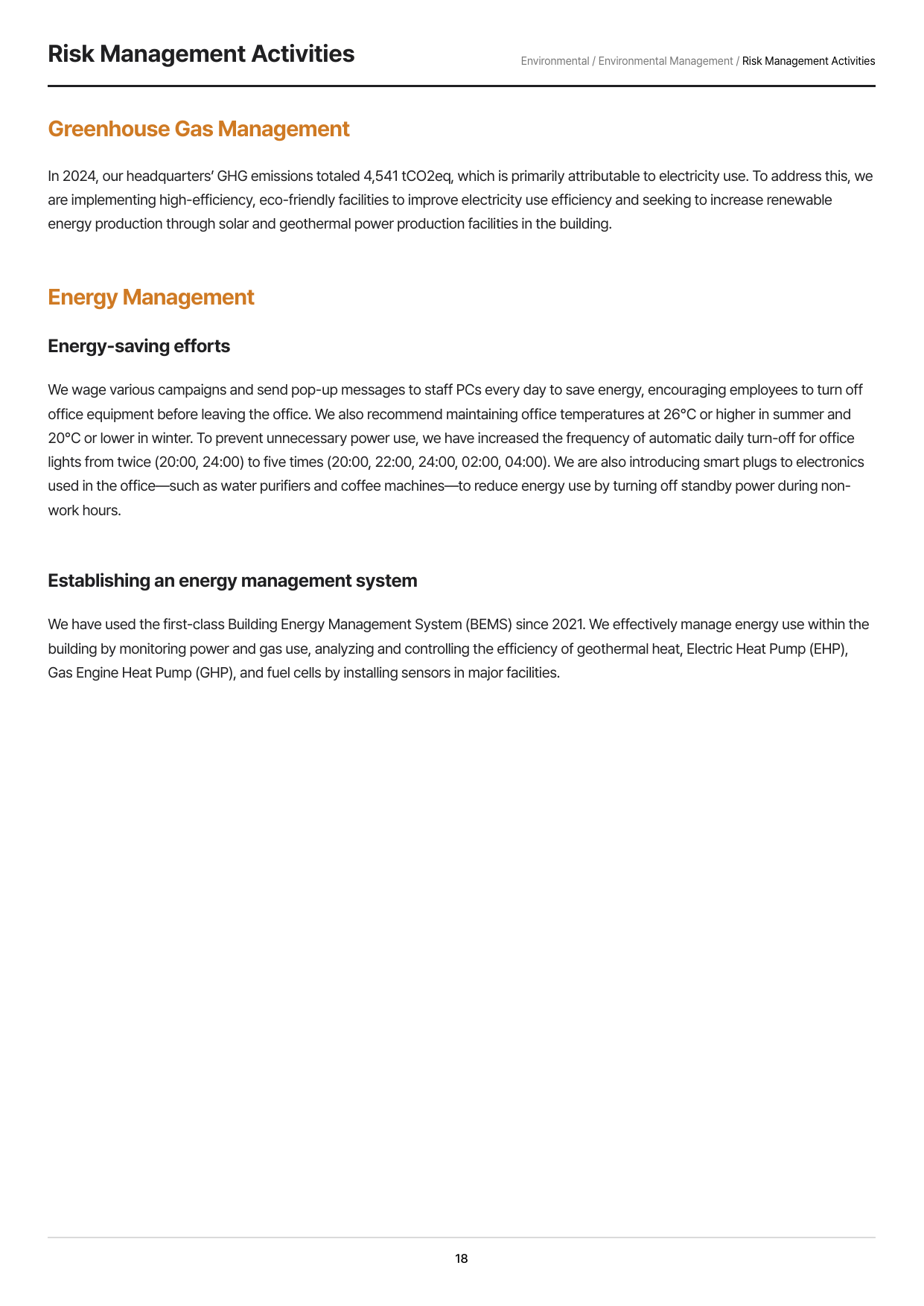 Emissions data extracted from page 18