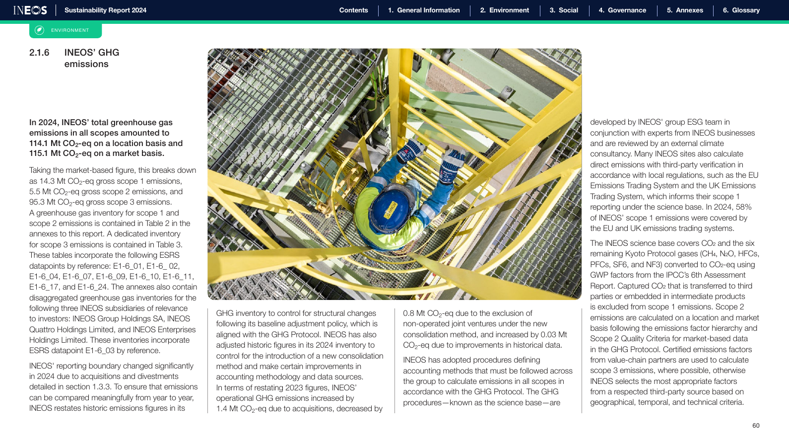Emissions data extracted from page 60