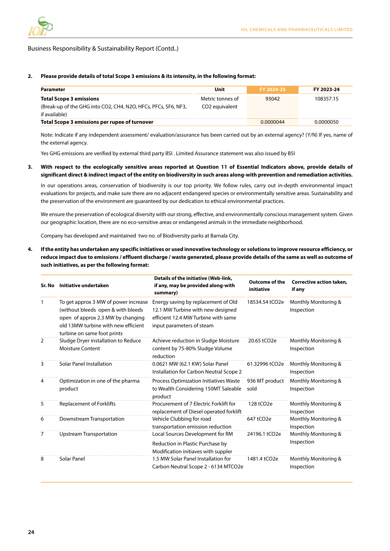 Emissions data extracted from page 25