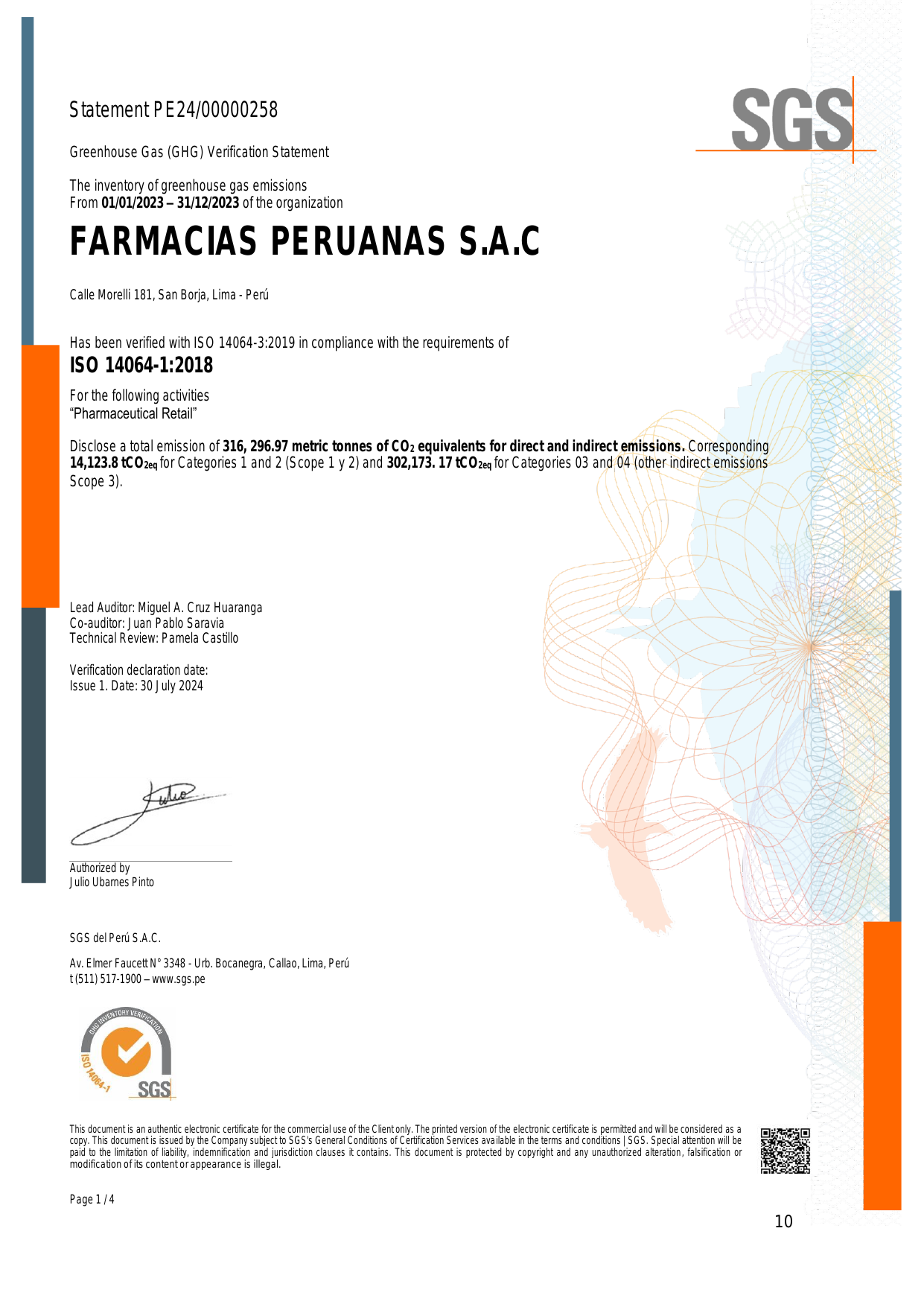 Emissions data extracted from page 10