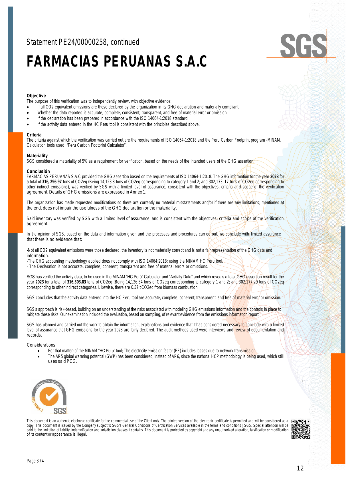 Emissions data extracted from page 12