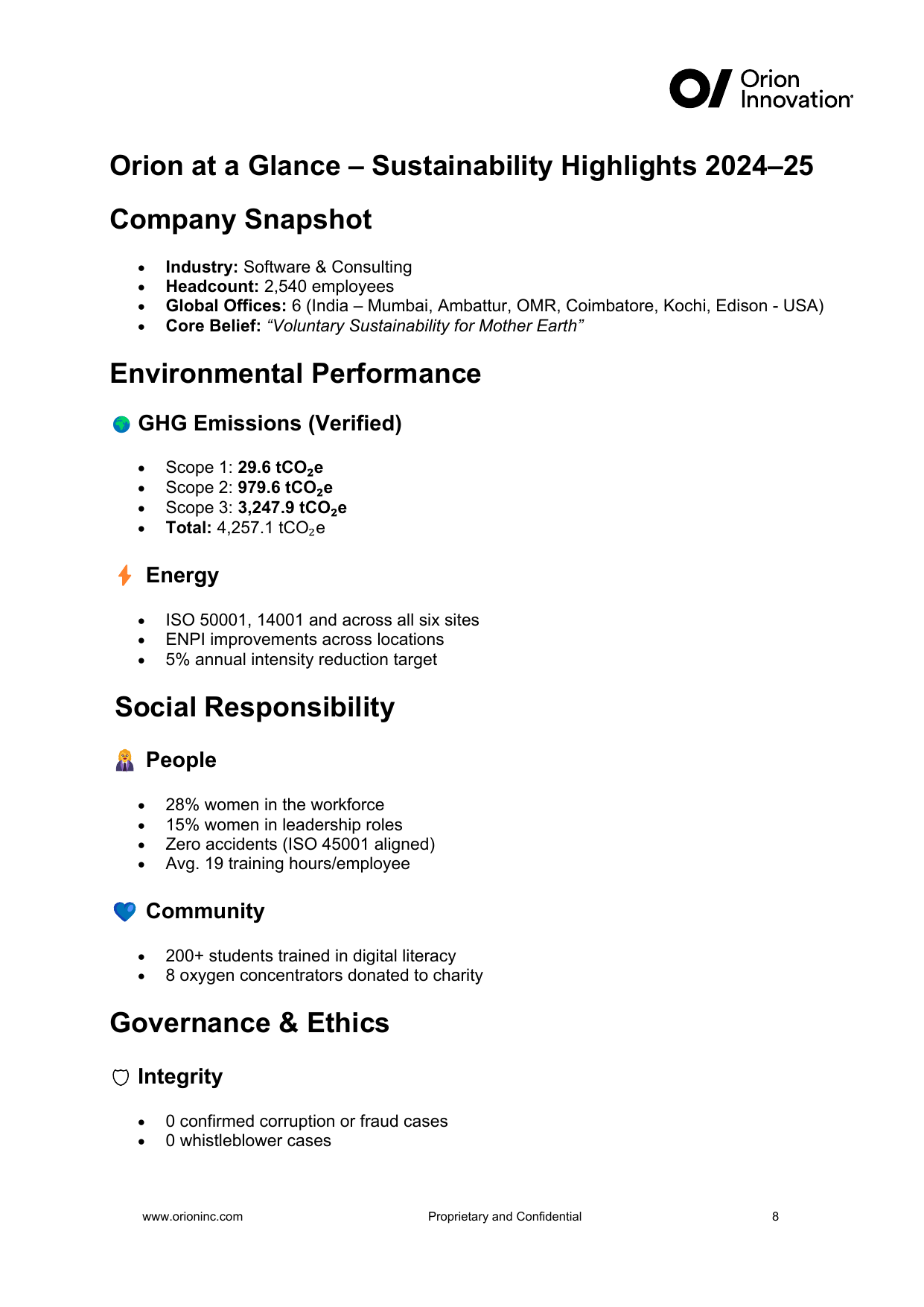 Emissions data extracted from page 8