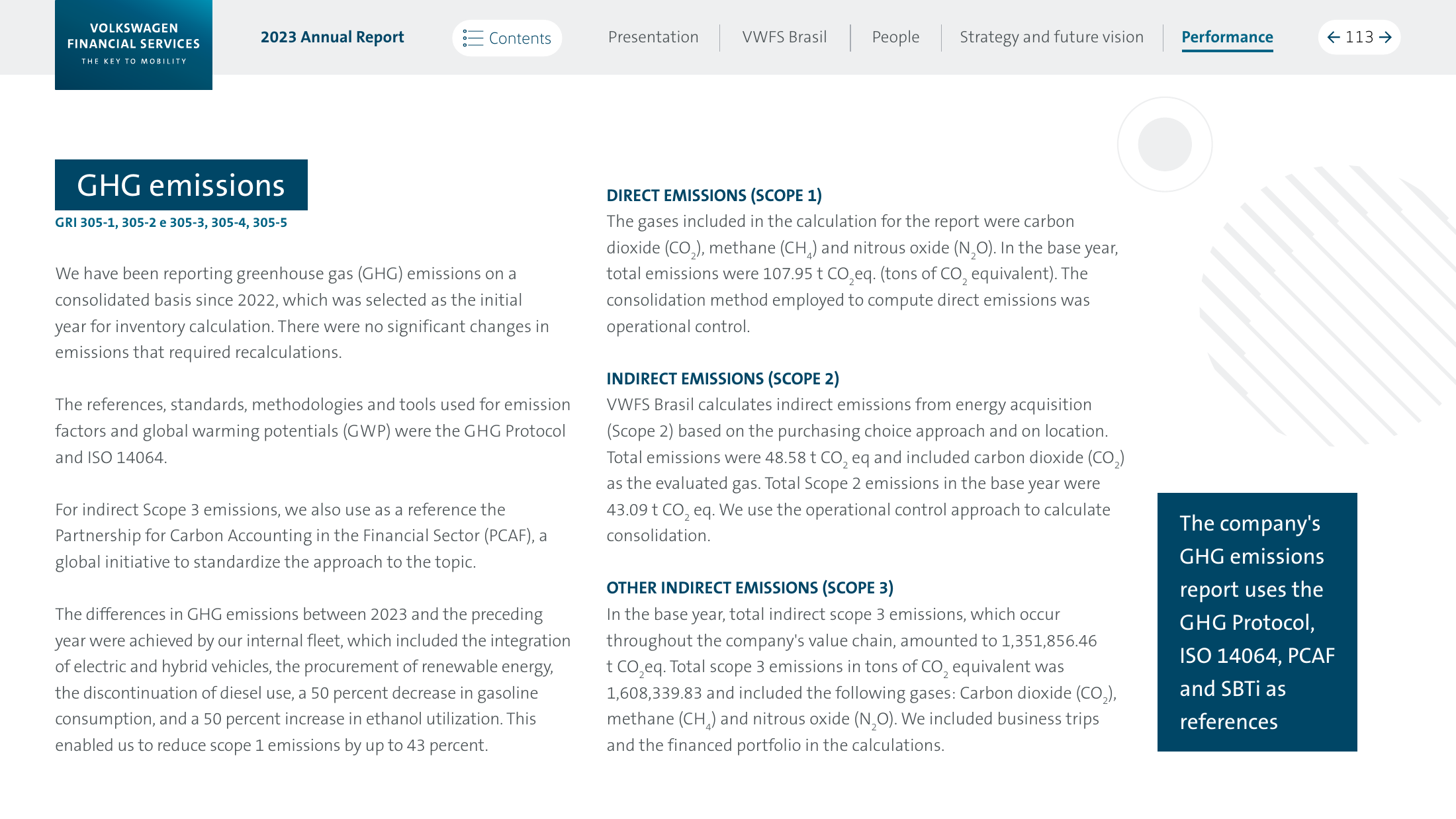 Emissions data extracted from page 113