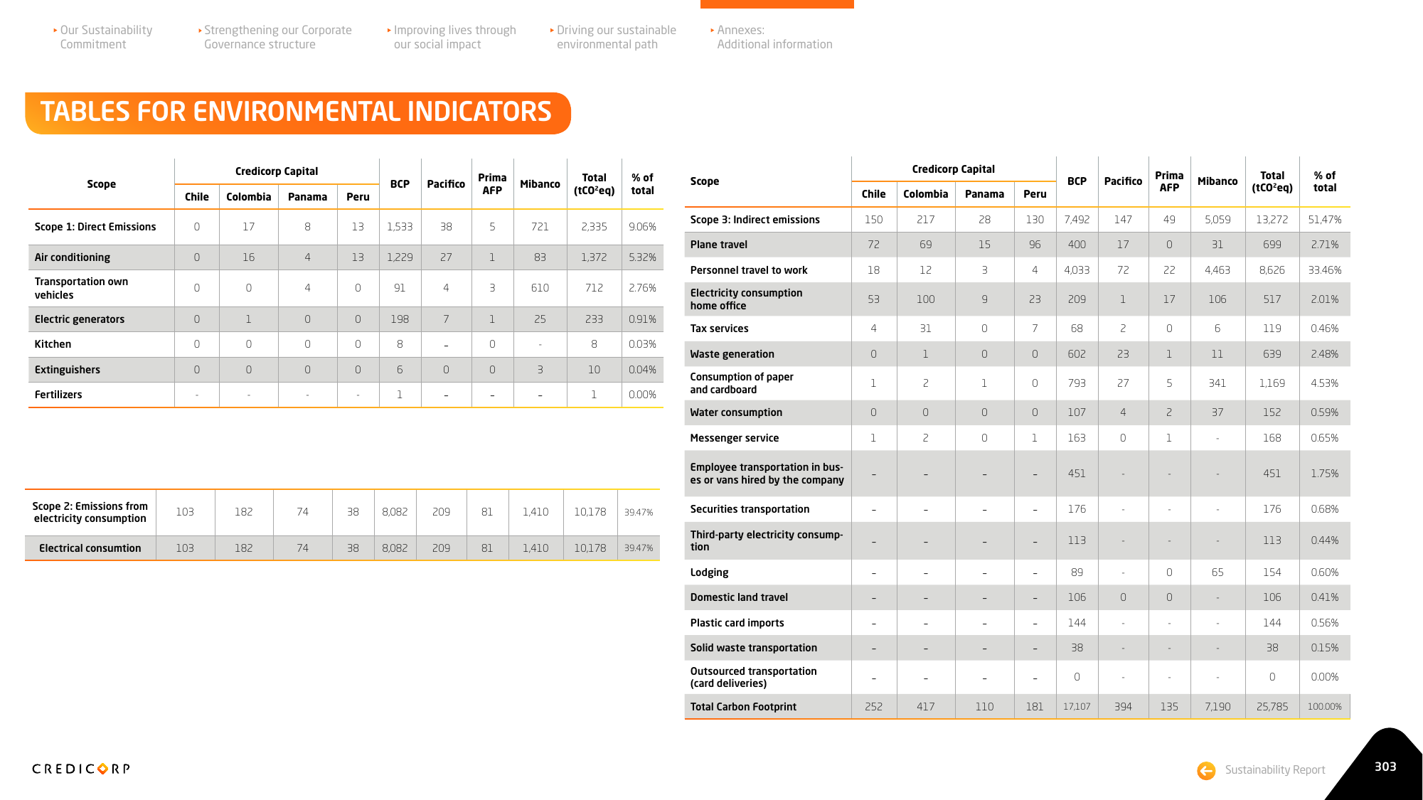 Emissions data extracted from page 303