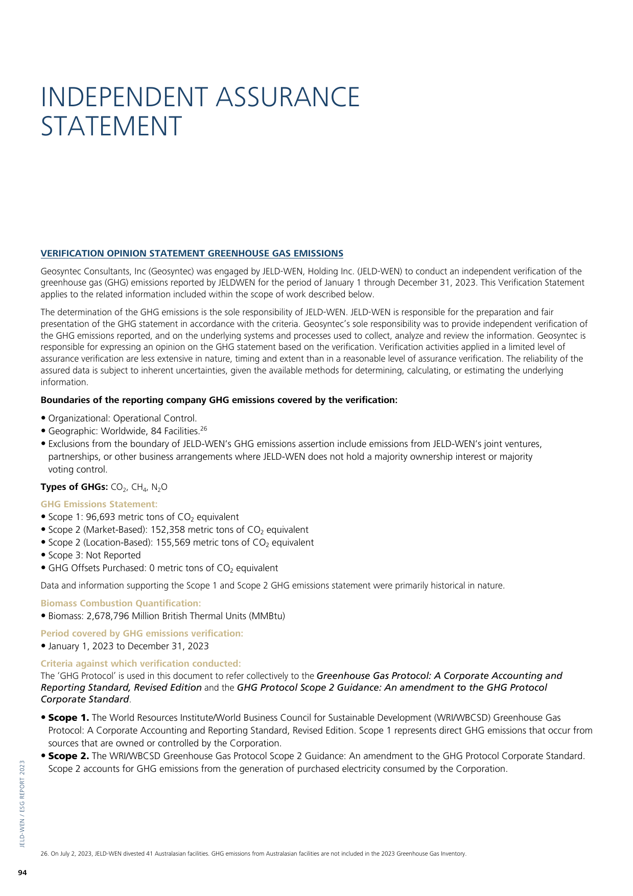 Emissions data extracted from page 94