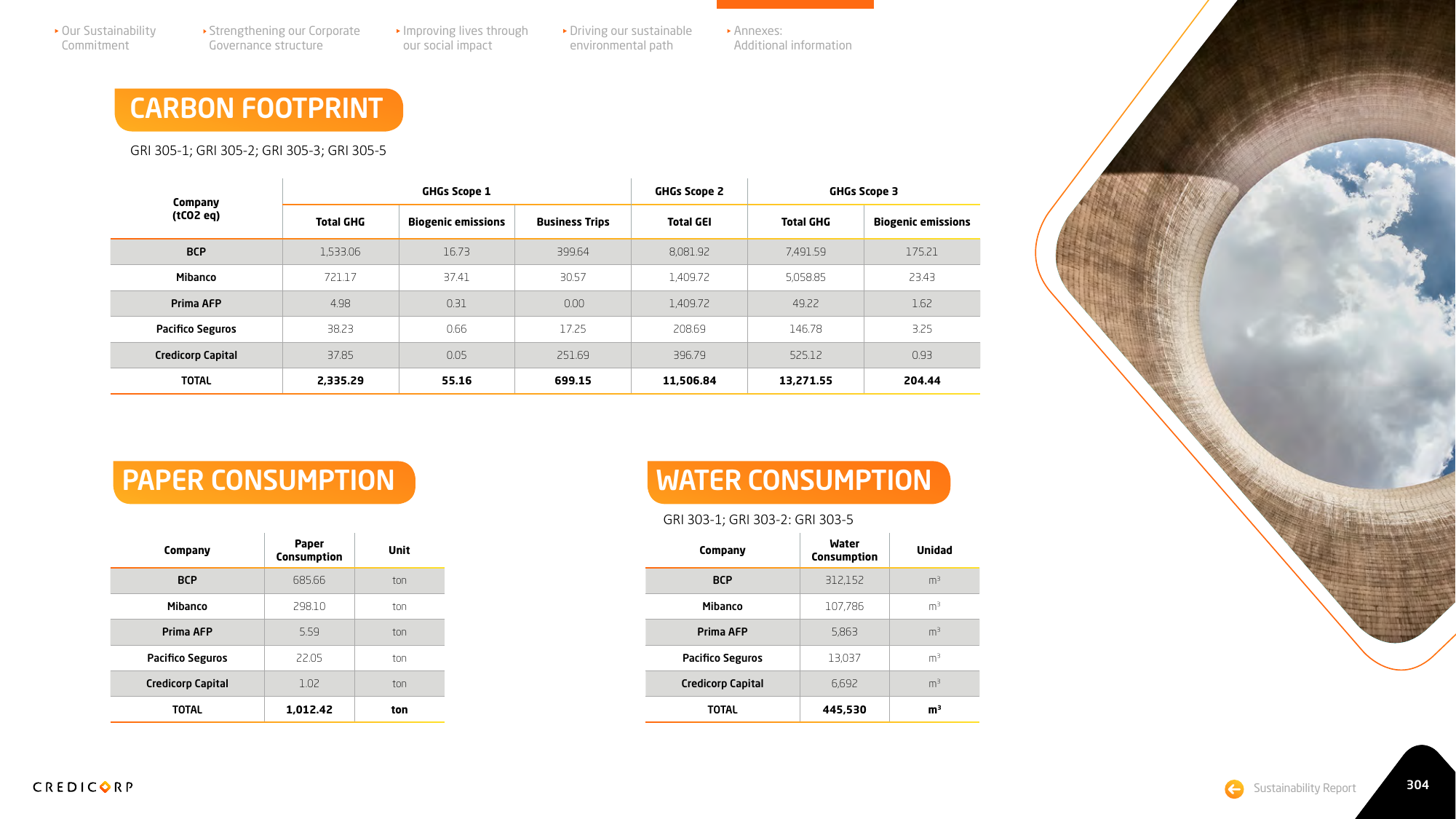 Emissions data extracted from page 304