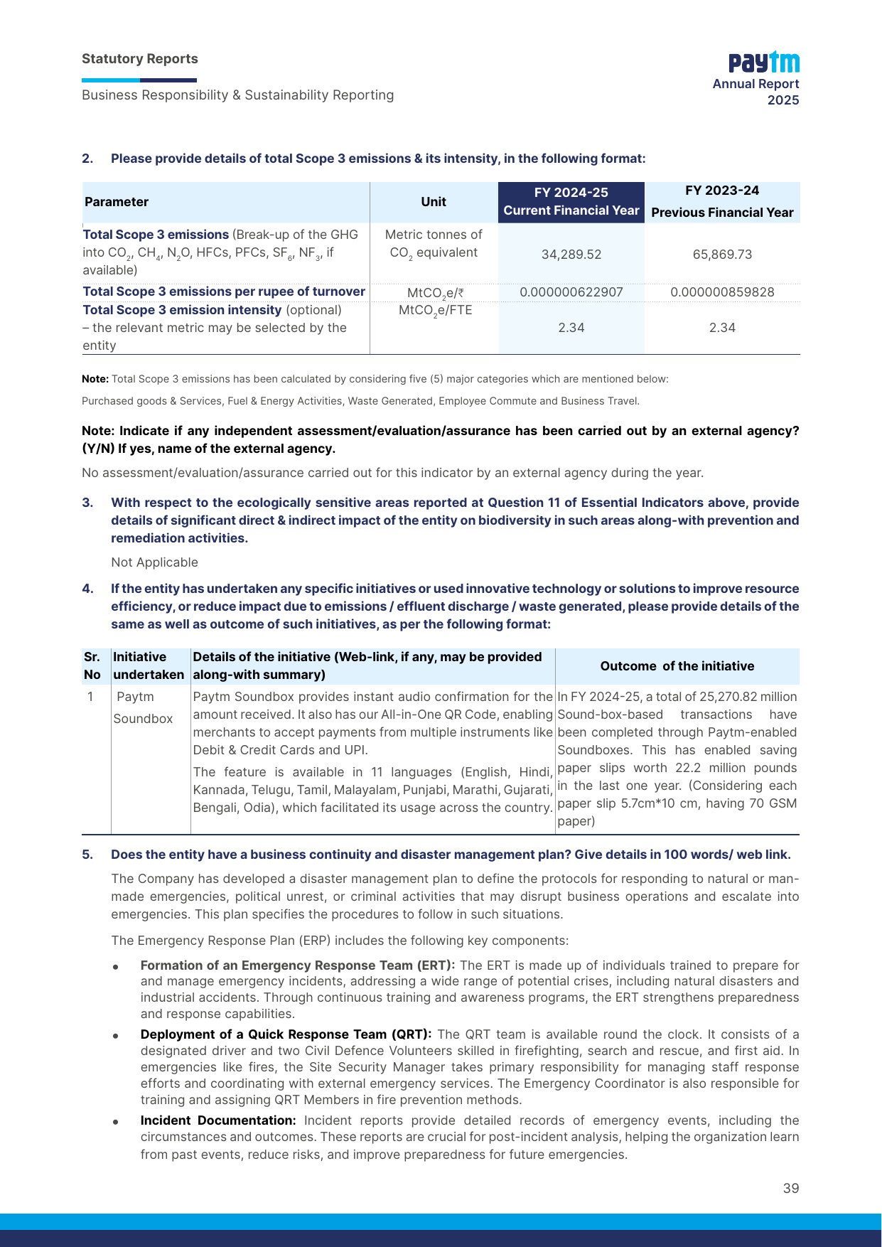 Emissions data extracted from page 40