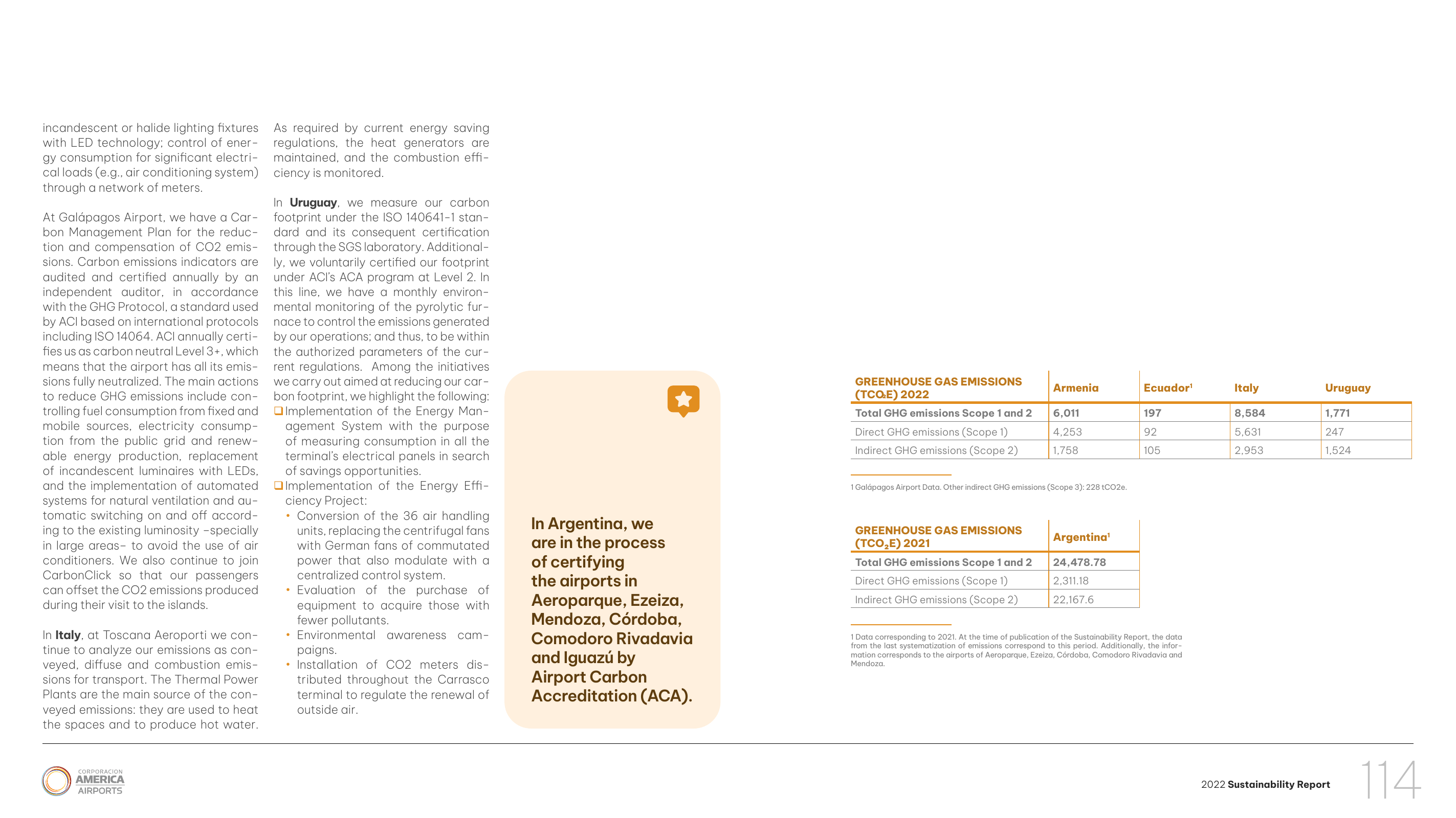 Emissions data extracted from page 114