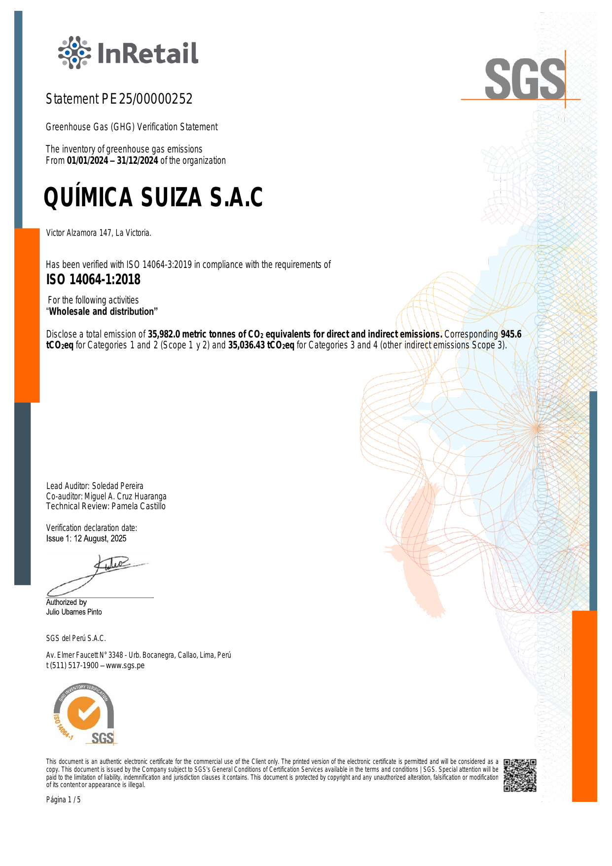 Emissions data extracted from page 16