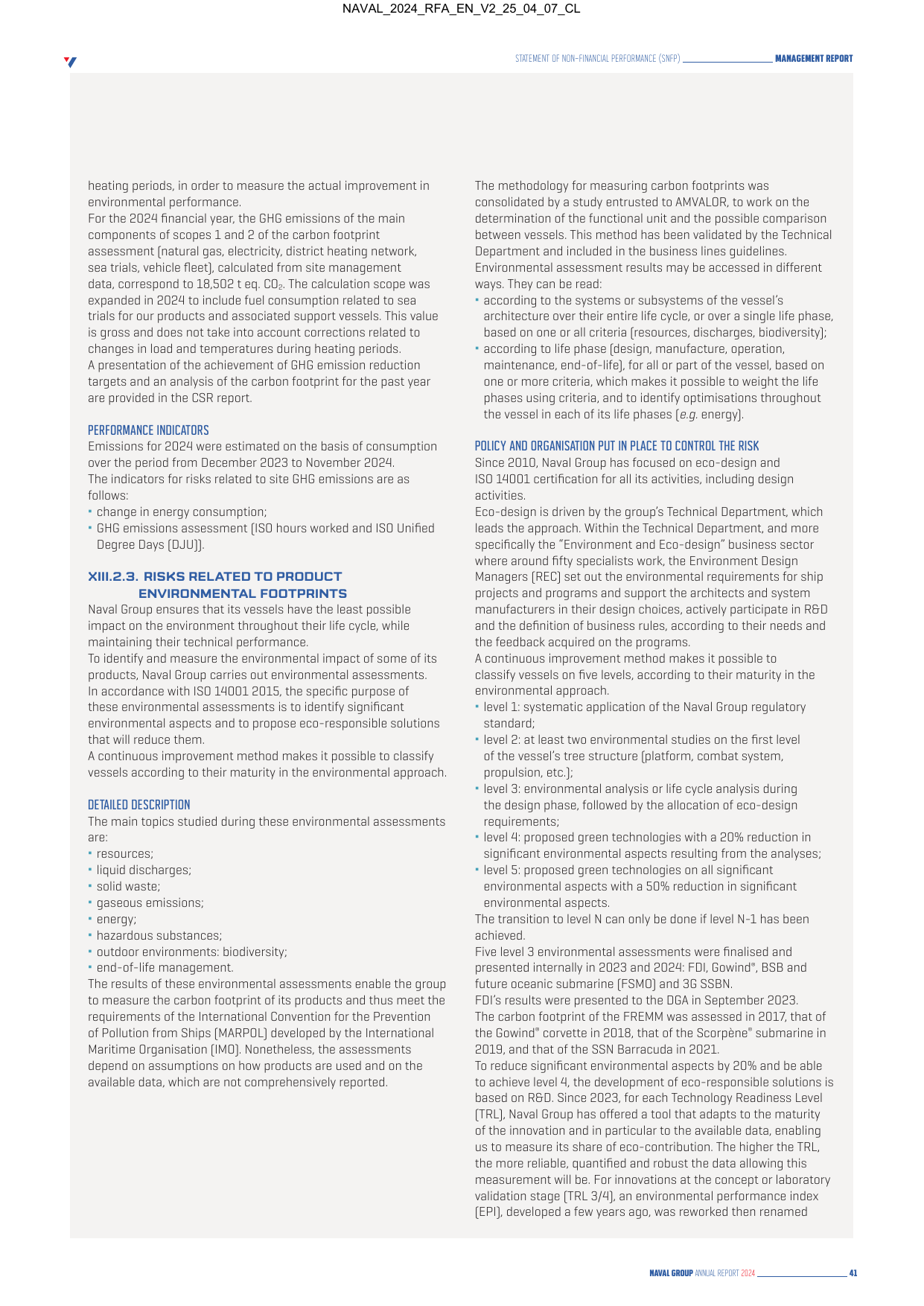 Emissions data extracted from page 43