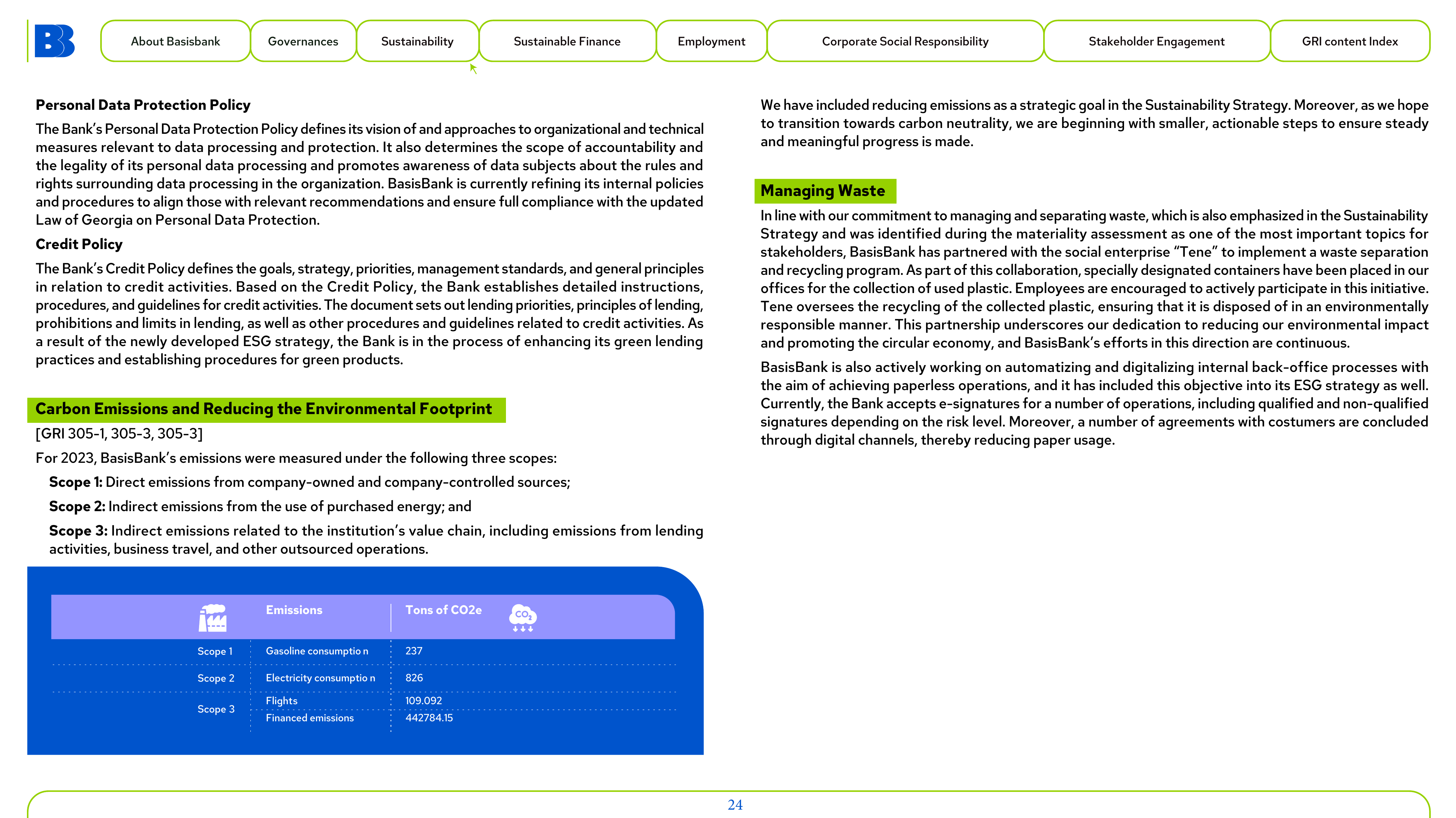Emissions data extracted from page 24