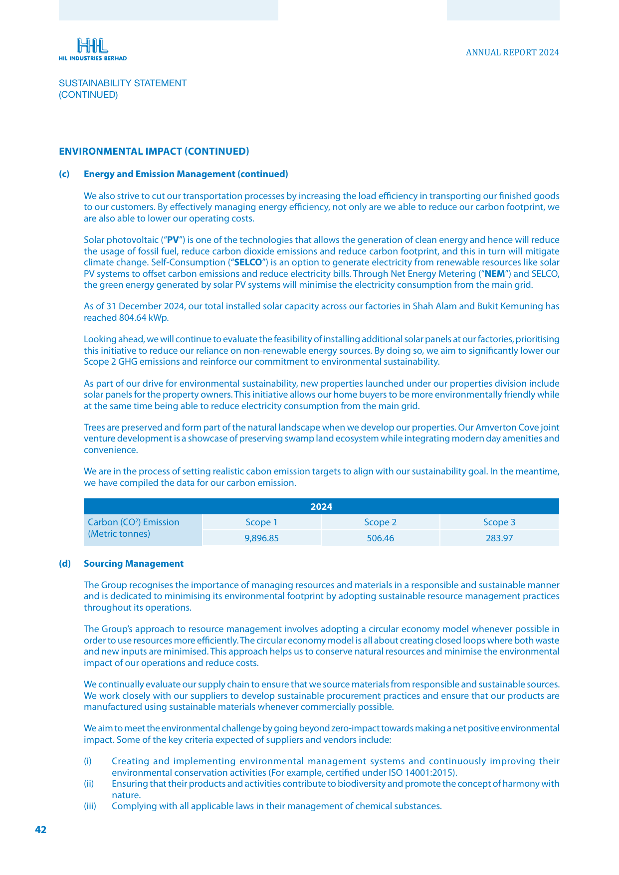 Emissions data extracted from page 43