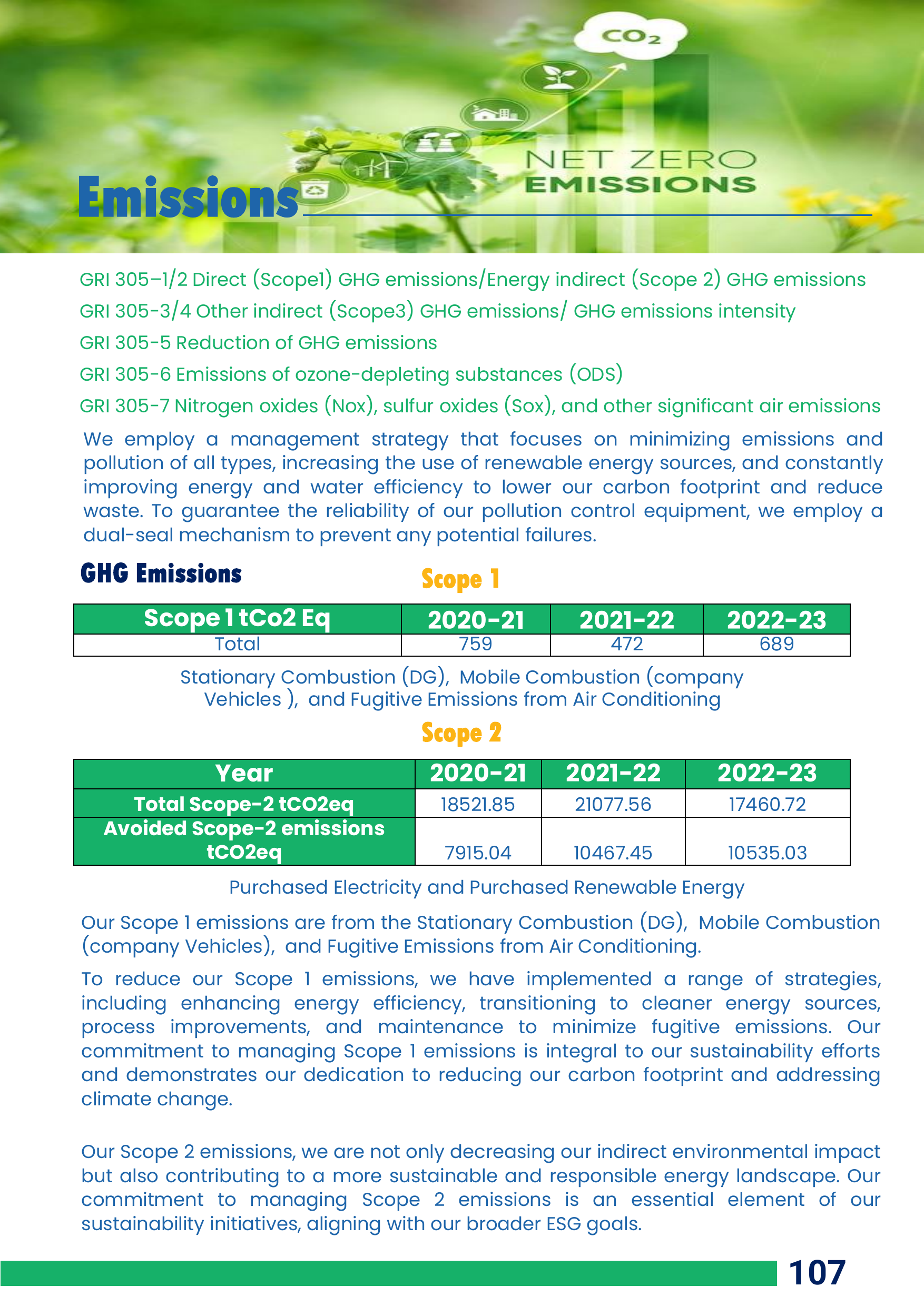 Emissions data extracted from page 107