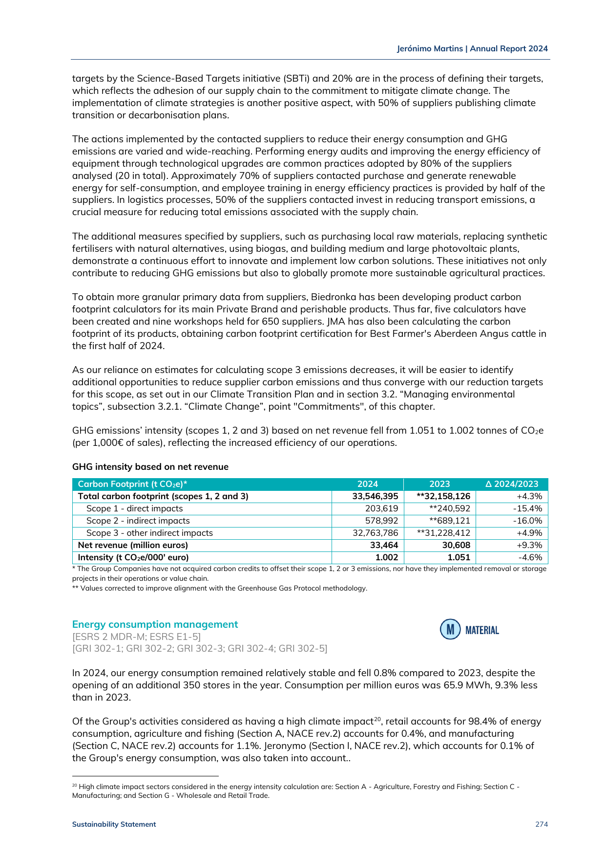 Emissions data extracted from page 274