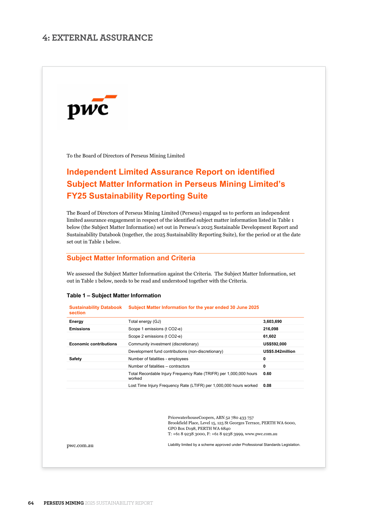 Emissions data extracted from page 64