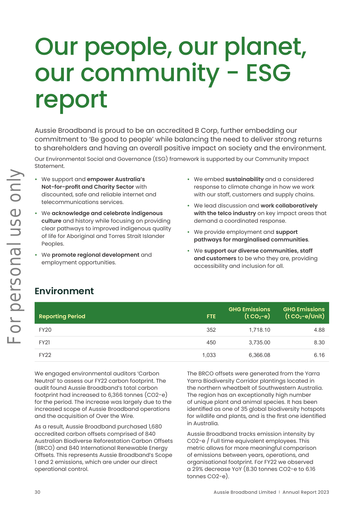 Emissions data extracted from page 30