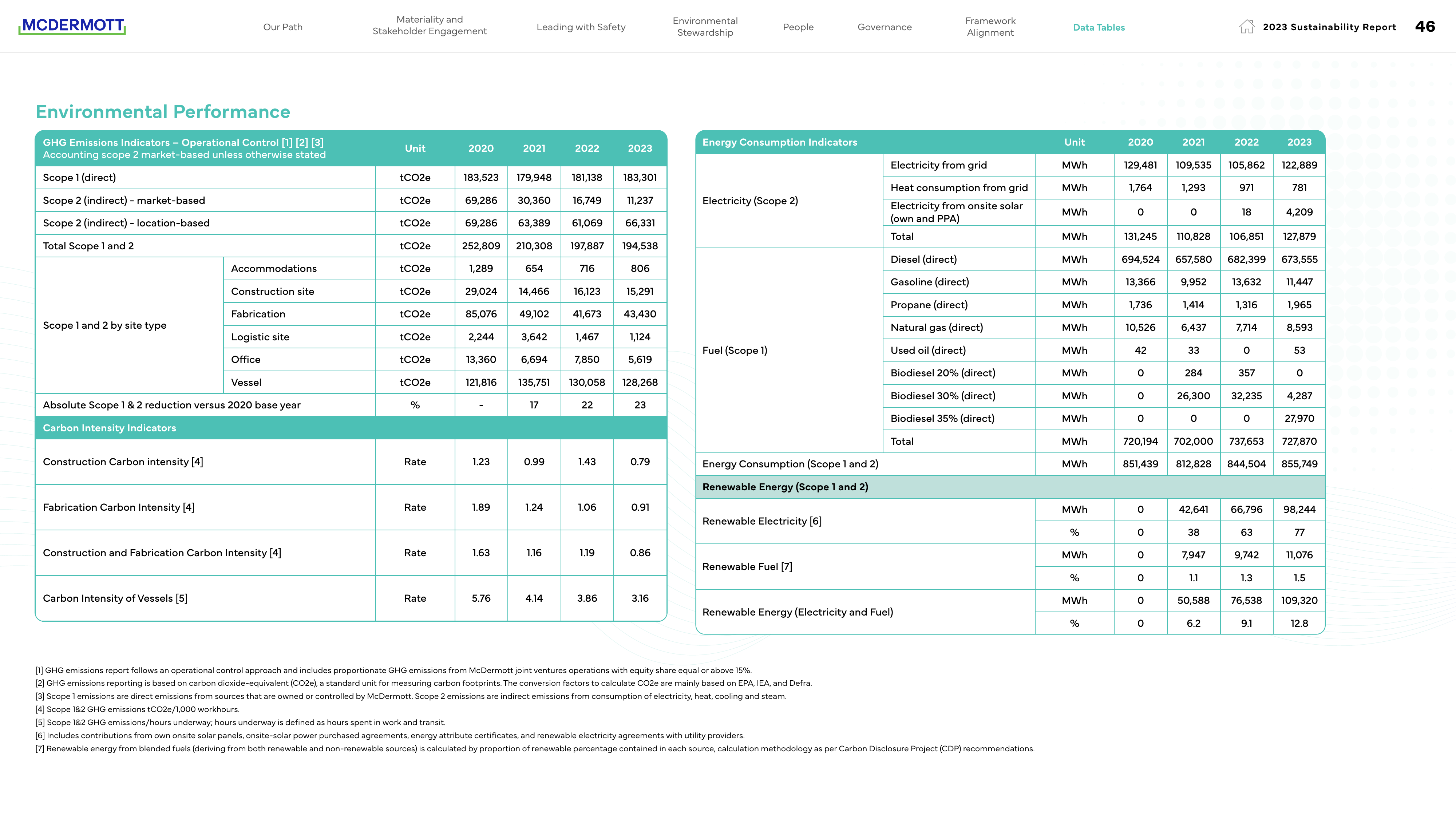 Emissions data extracted from page 46