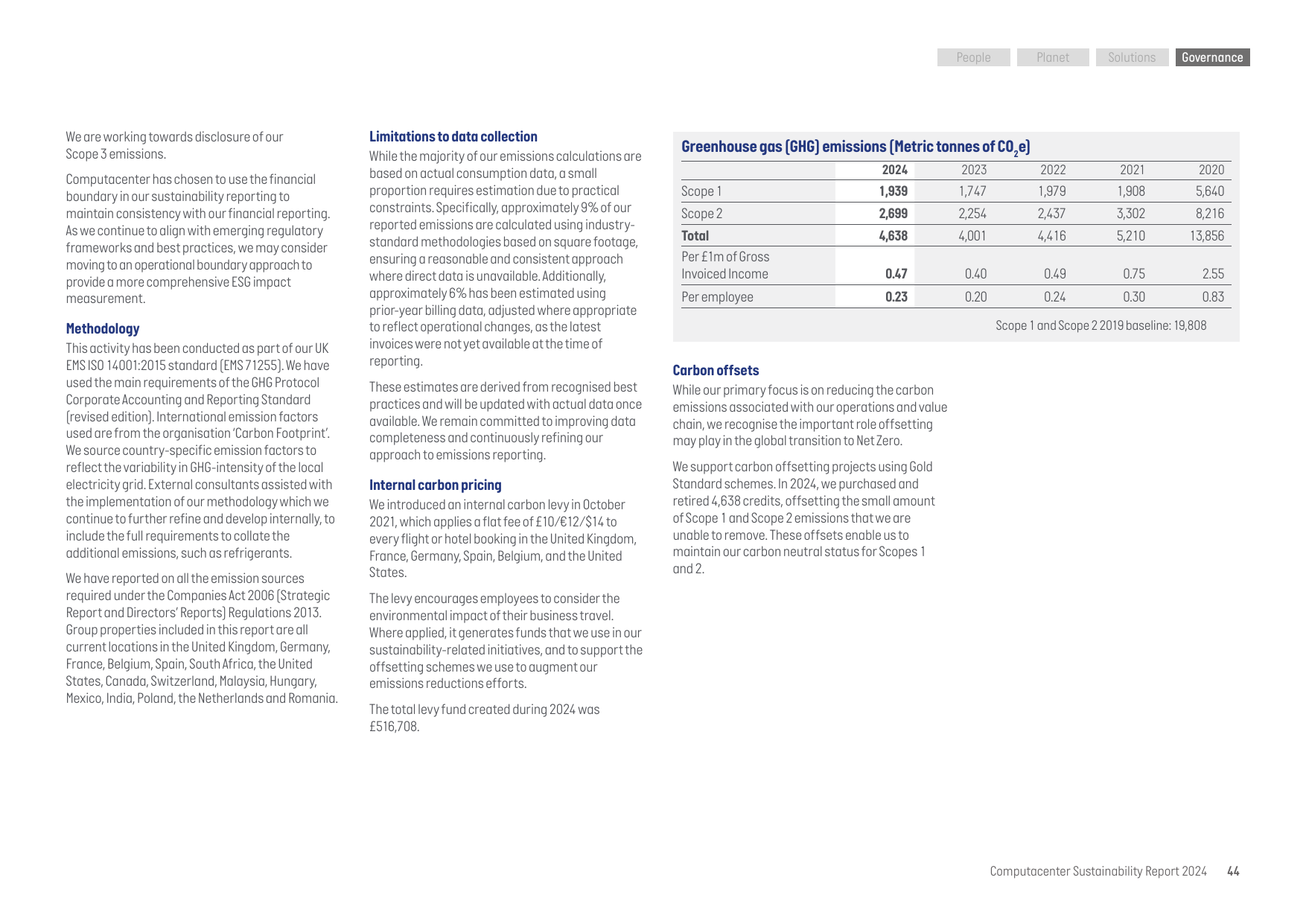 Emissions data extracted from page 44