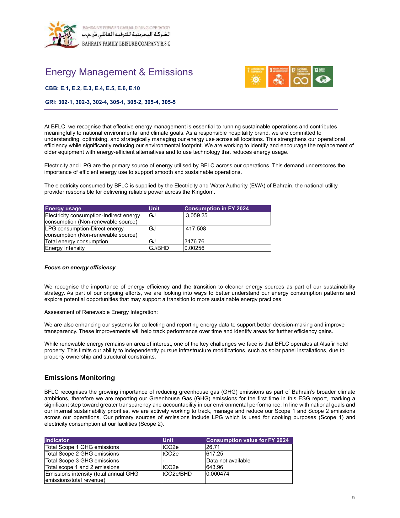 Emissions data extracted from page 19