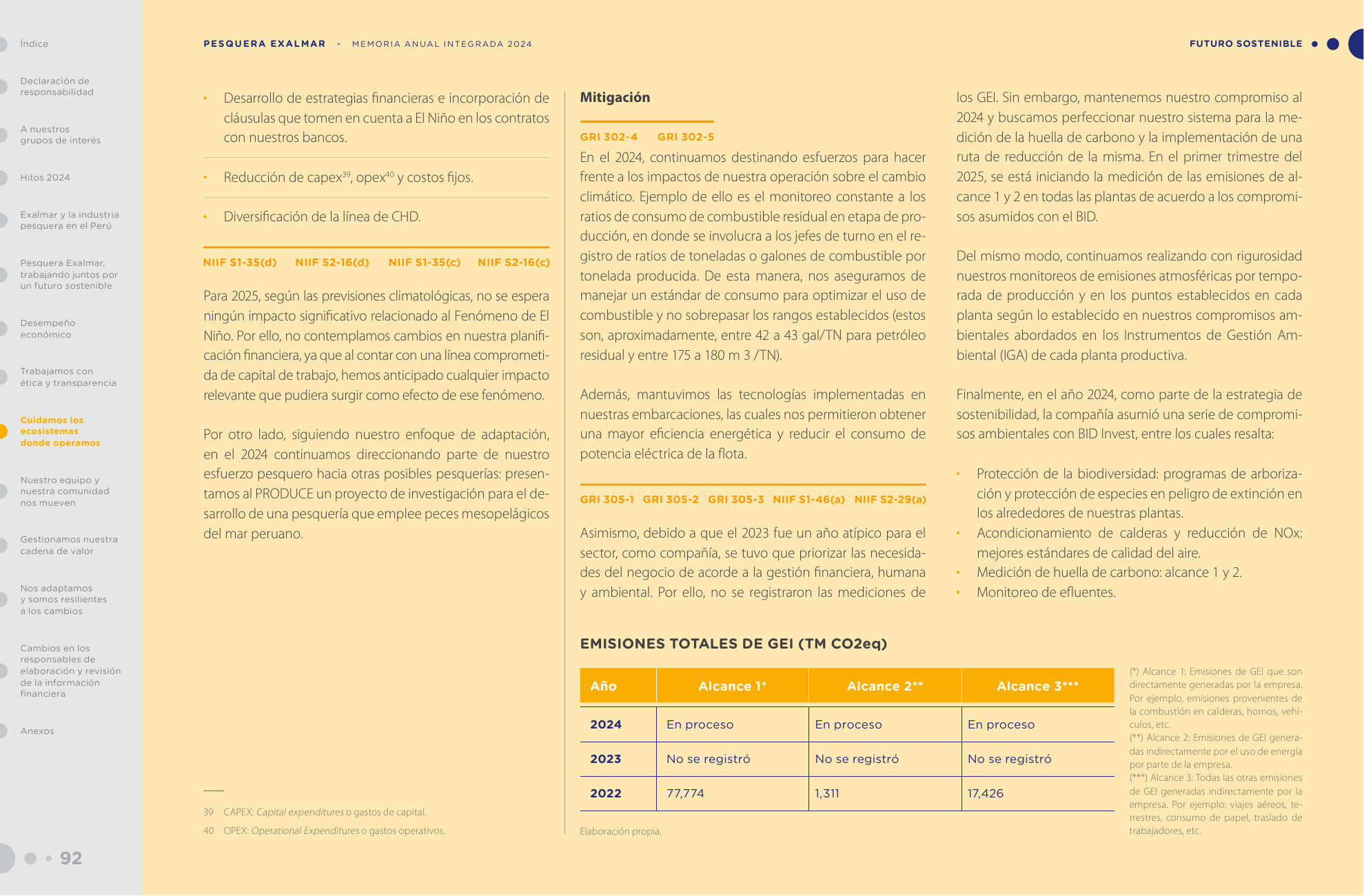 Emissions data extracted from page 92