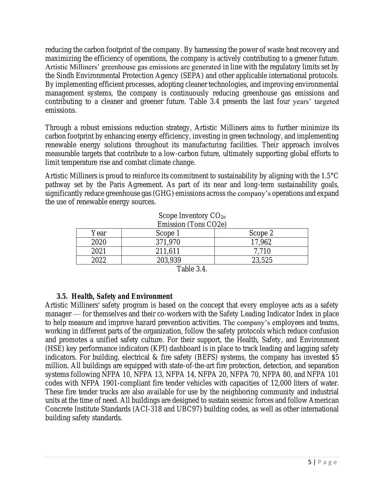 Emissions data extracted from page 6