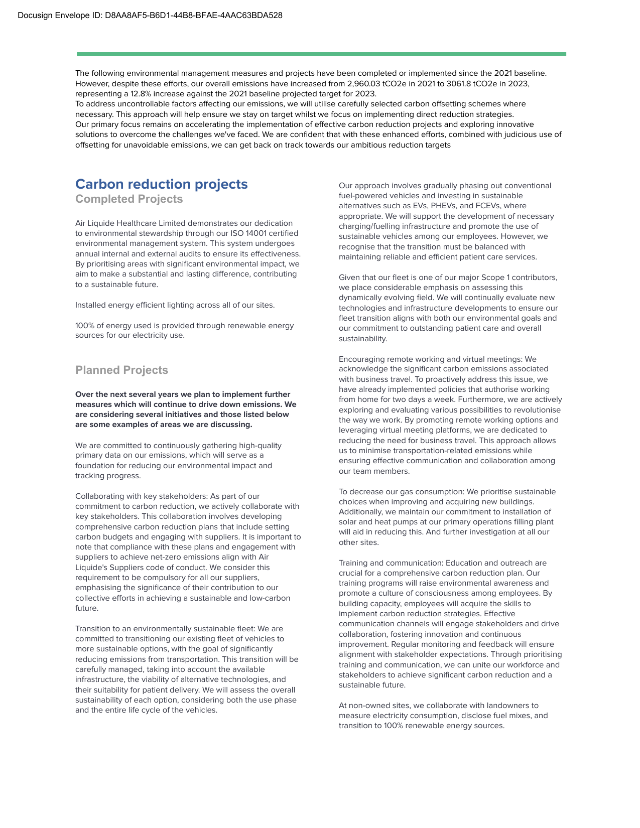 Emissions data extracted from page 3