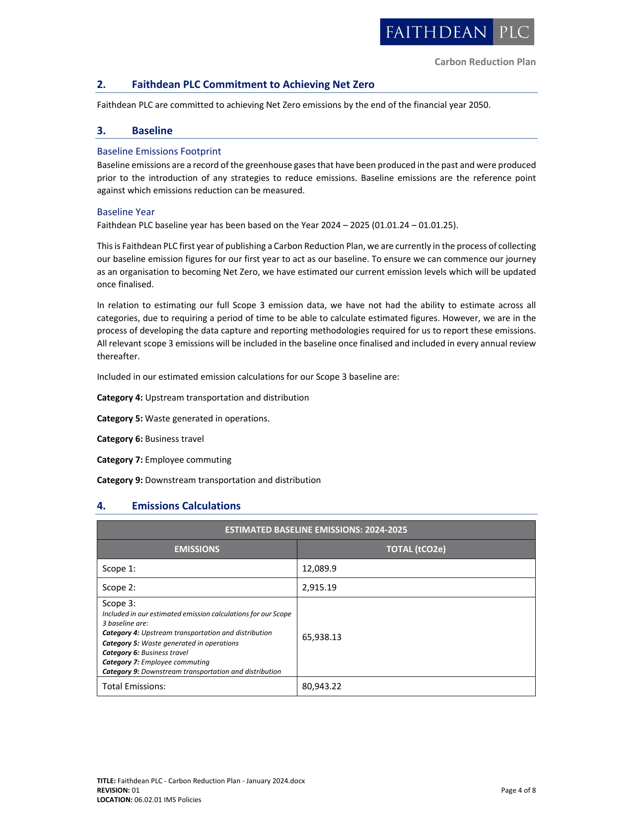 Emissions data extracted from page 4