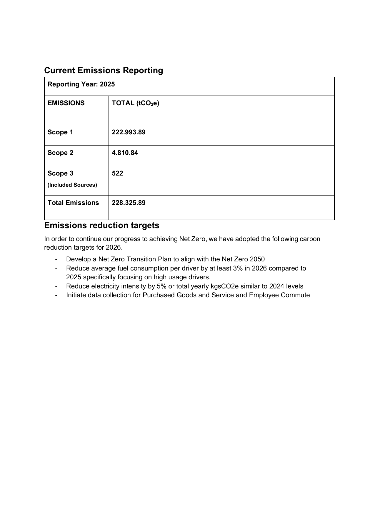 Emissions data extracted from page 3