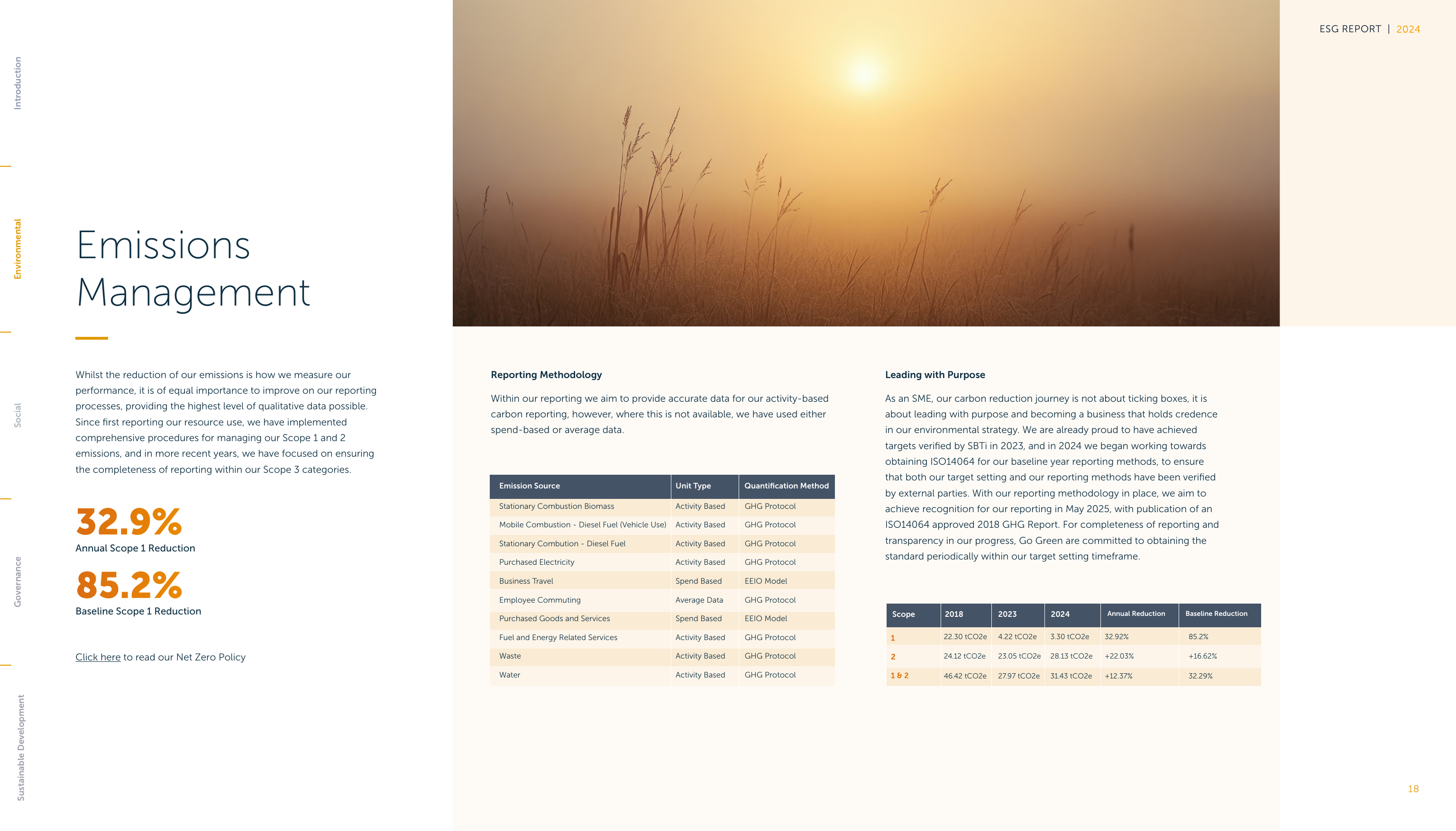 Emissions data extracted from page 18