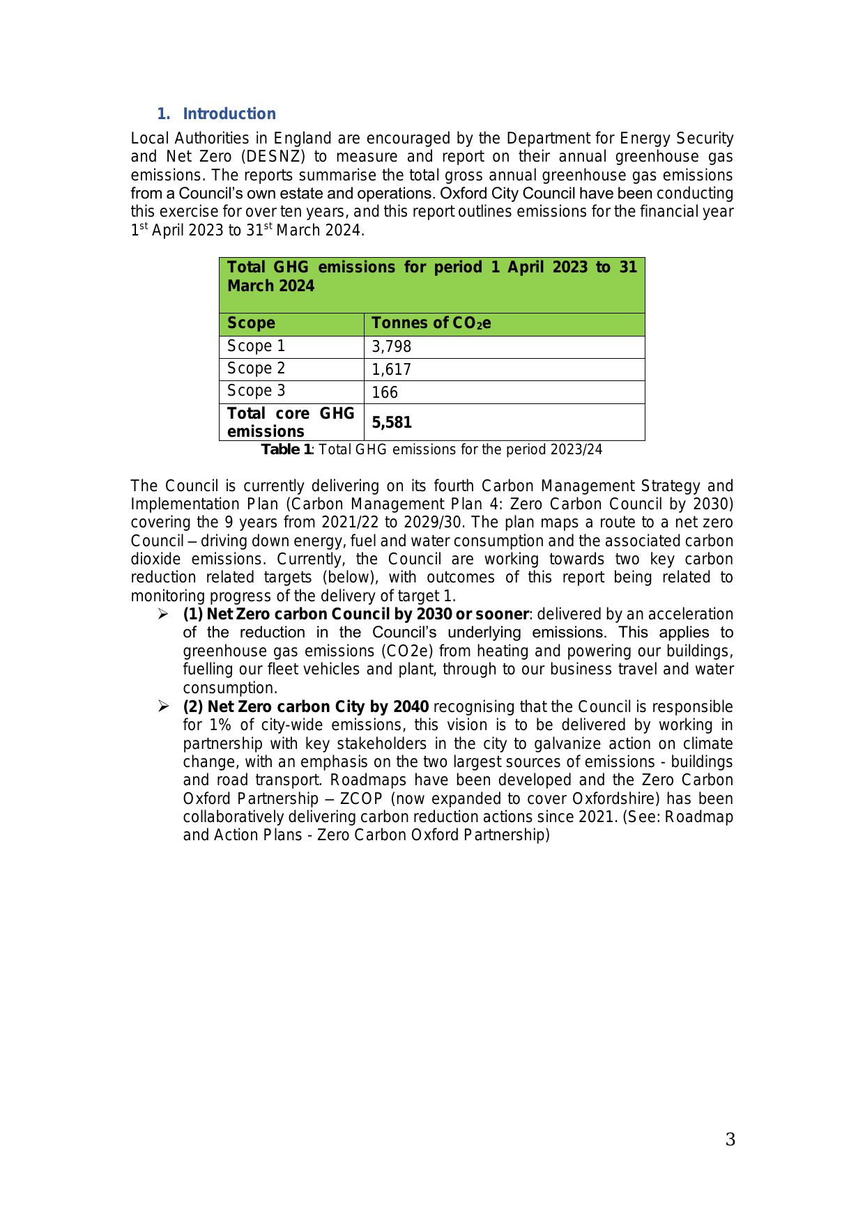 Emissions data extracted from page 3