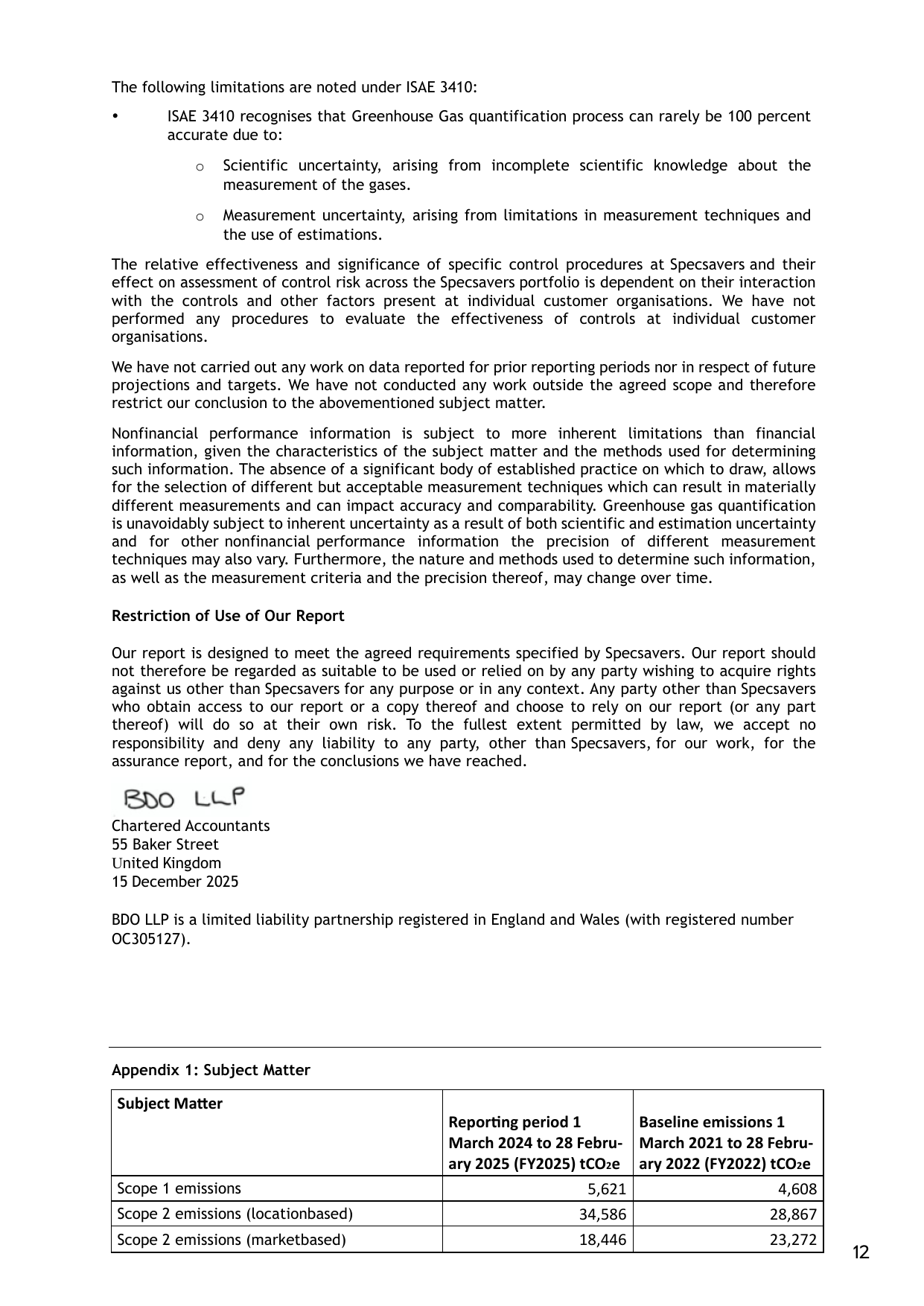 Emissions data extracted from page 13