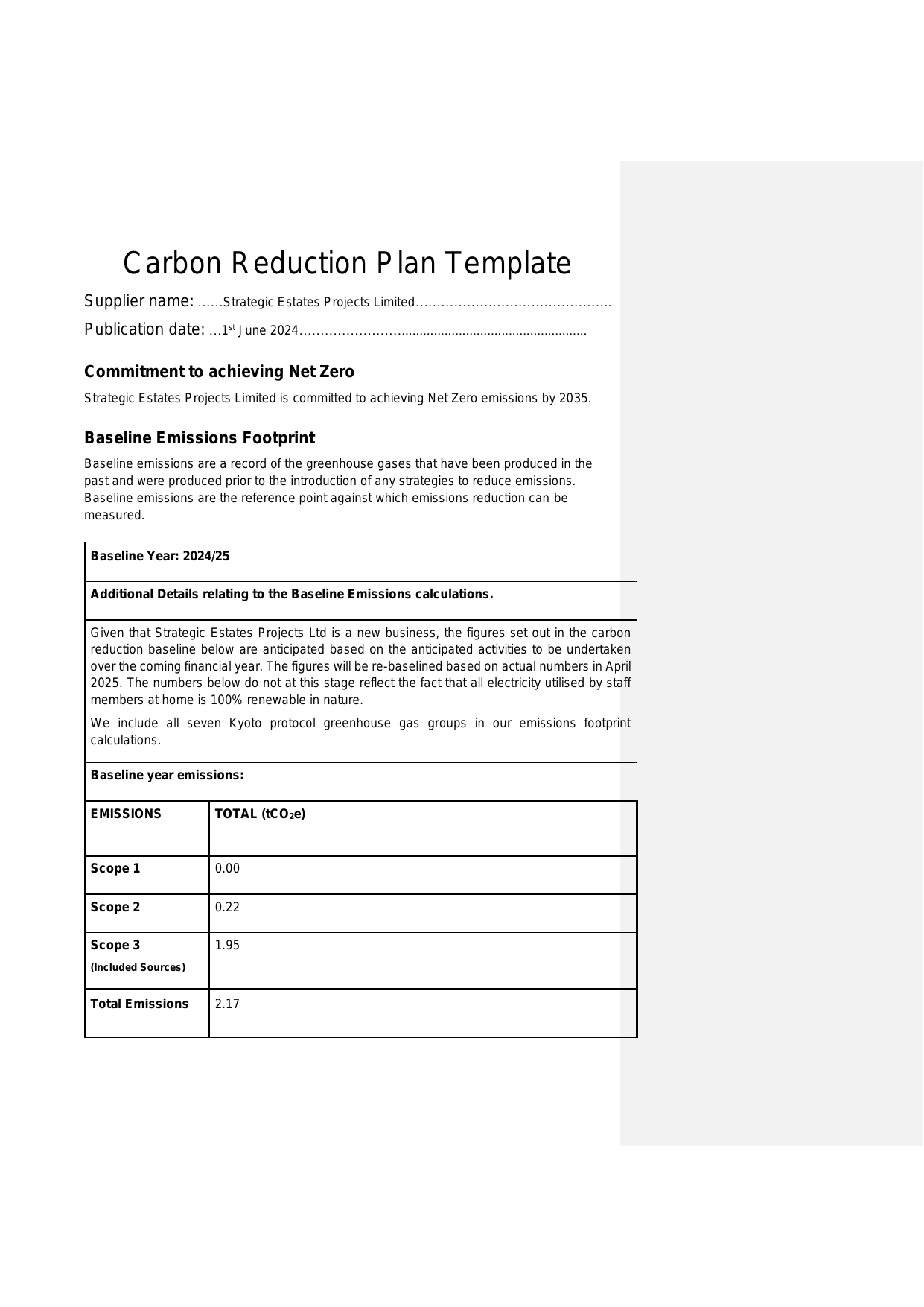 Emissions data extracted from page 1
