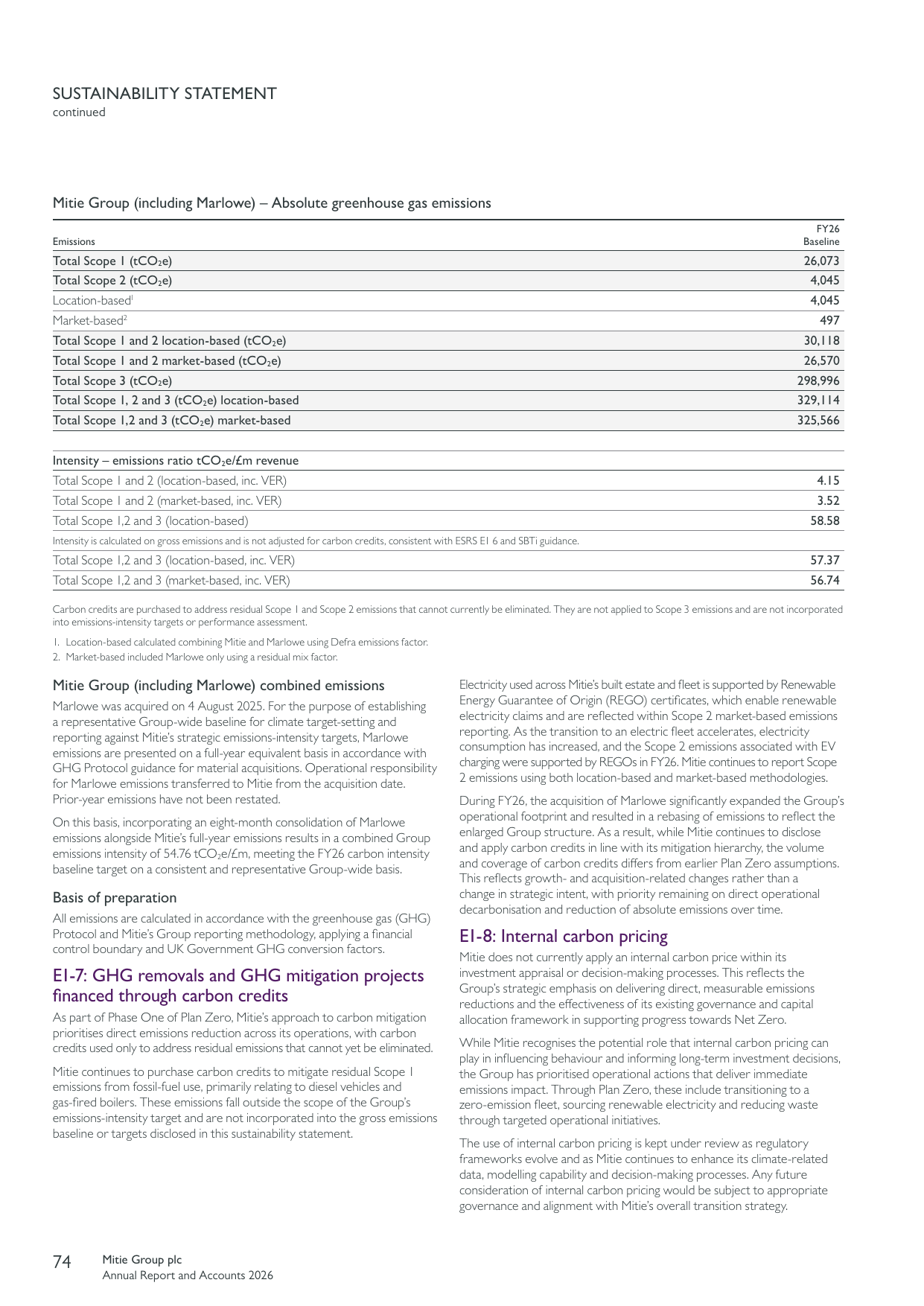 Emissions data extracted from page 74