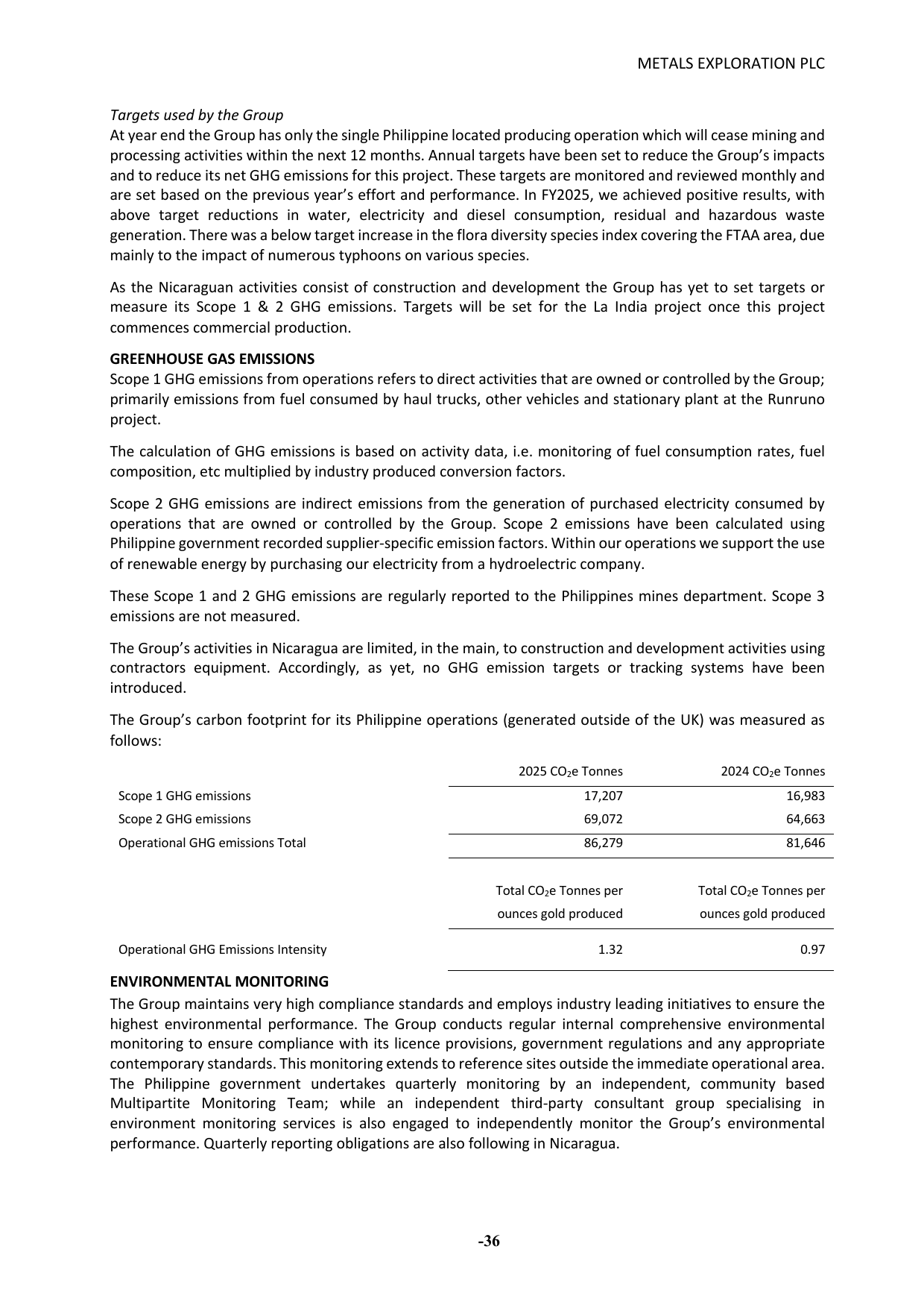 Emissions data extracted from page 36