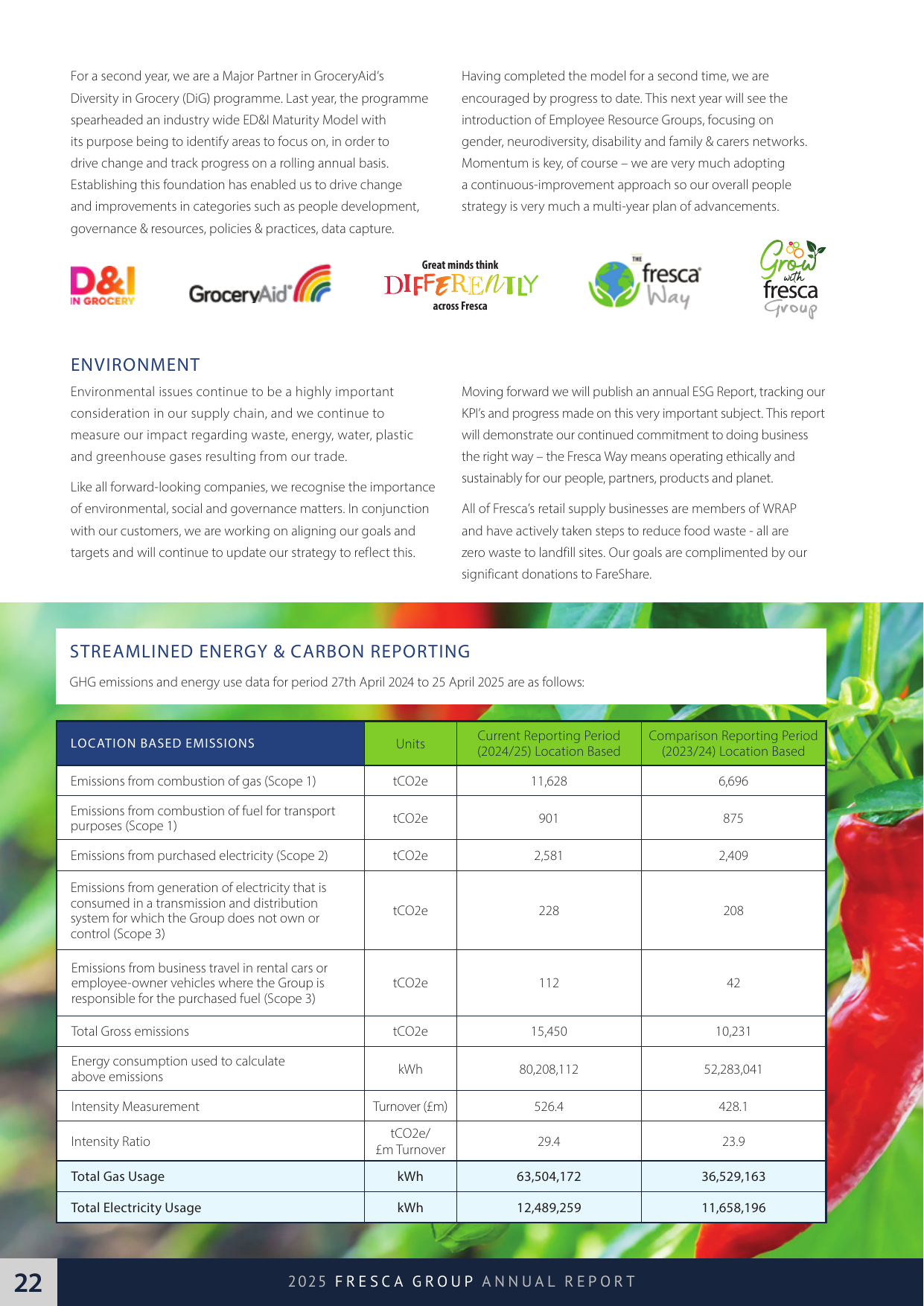 Emissions data extracted from page 22