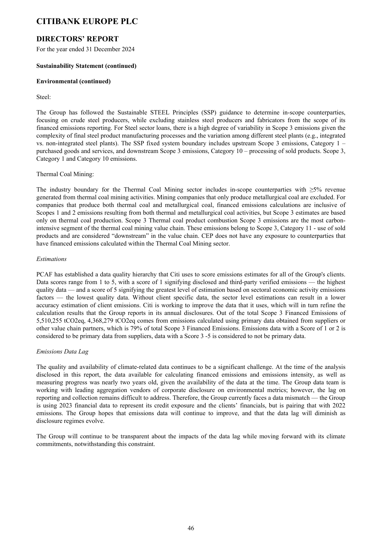 Emissions data extracted from page 46