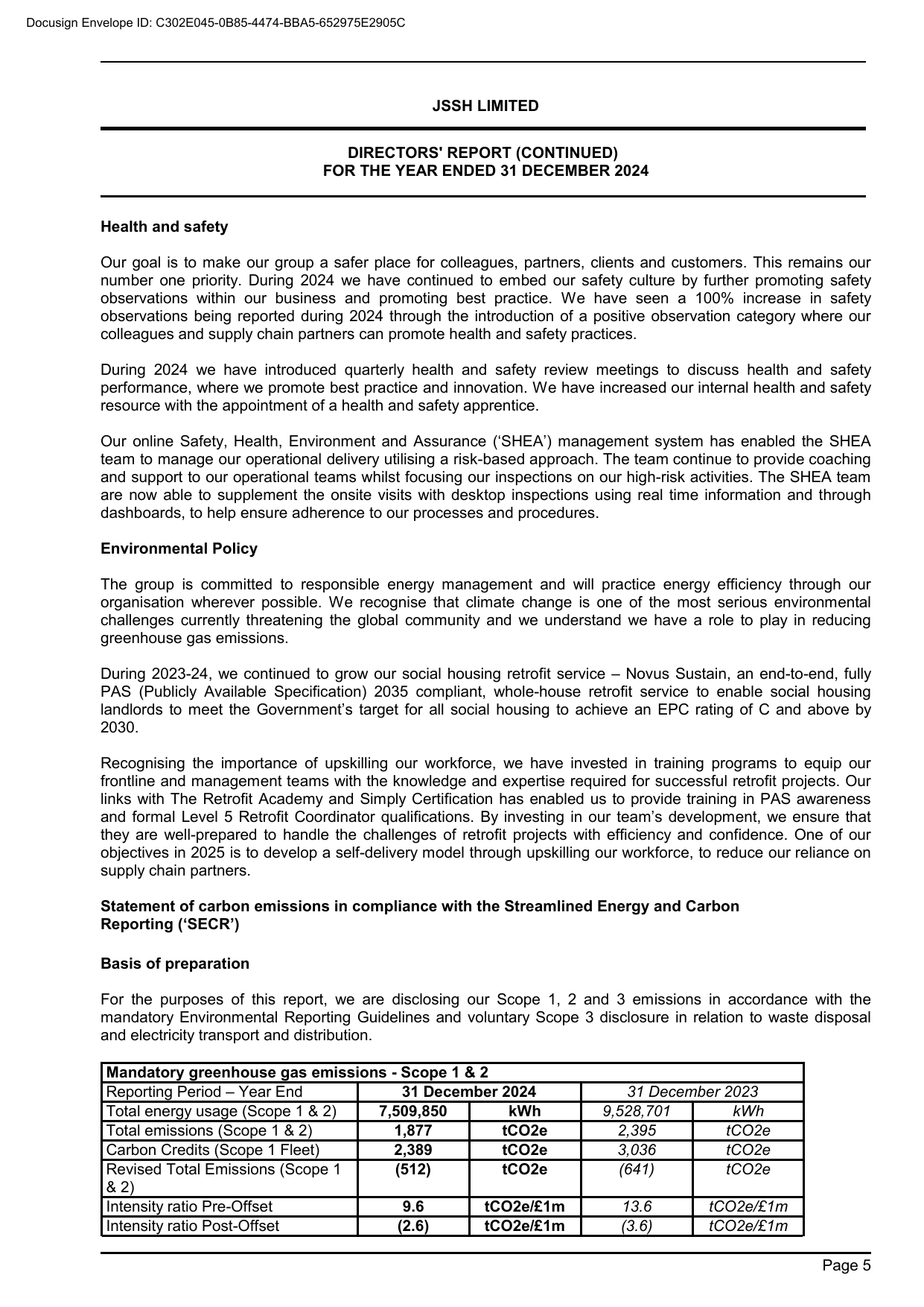 Emissions data extracted from page 8