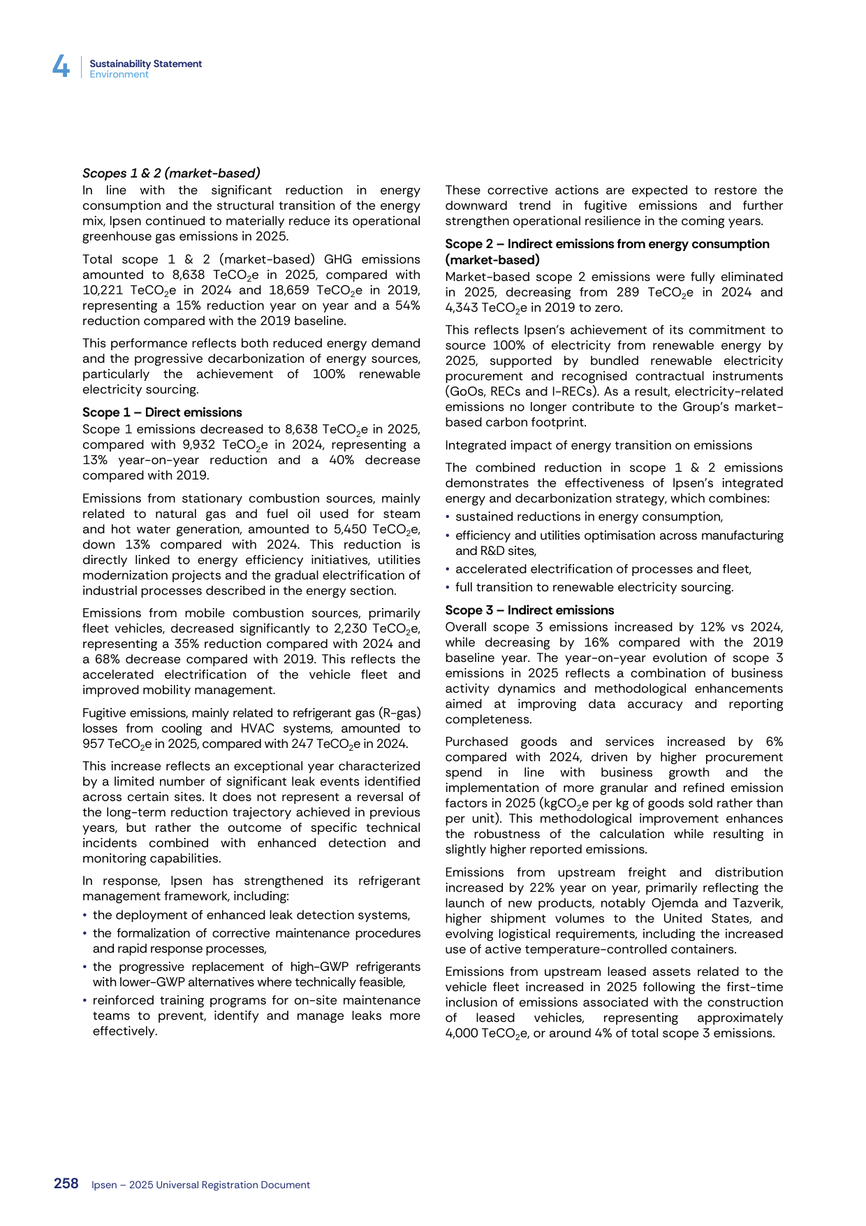 Emissions data extracted from page 260