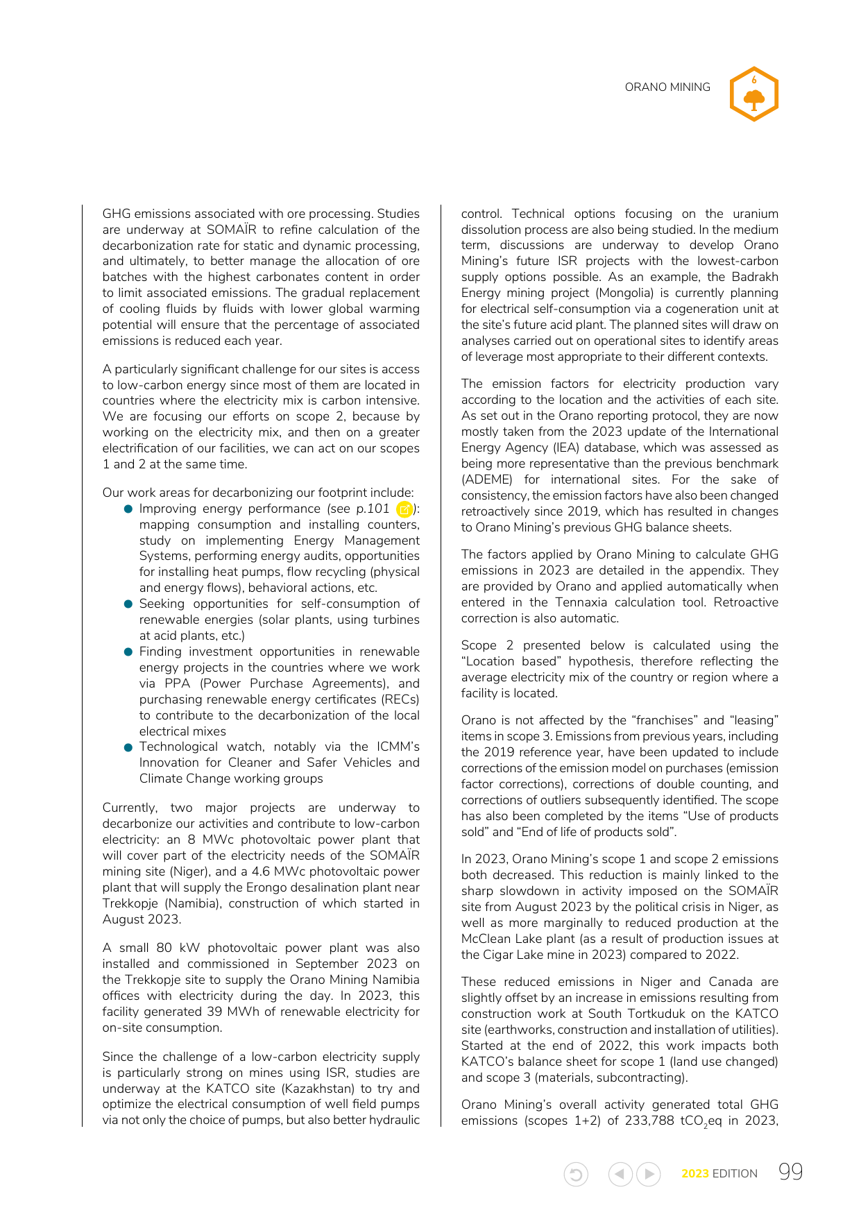 Emissions data extracted from page 99
