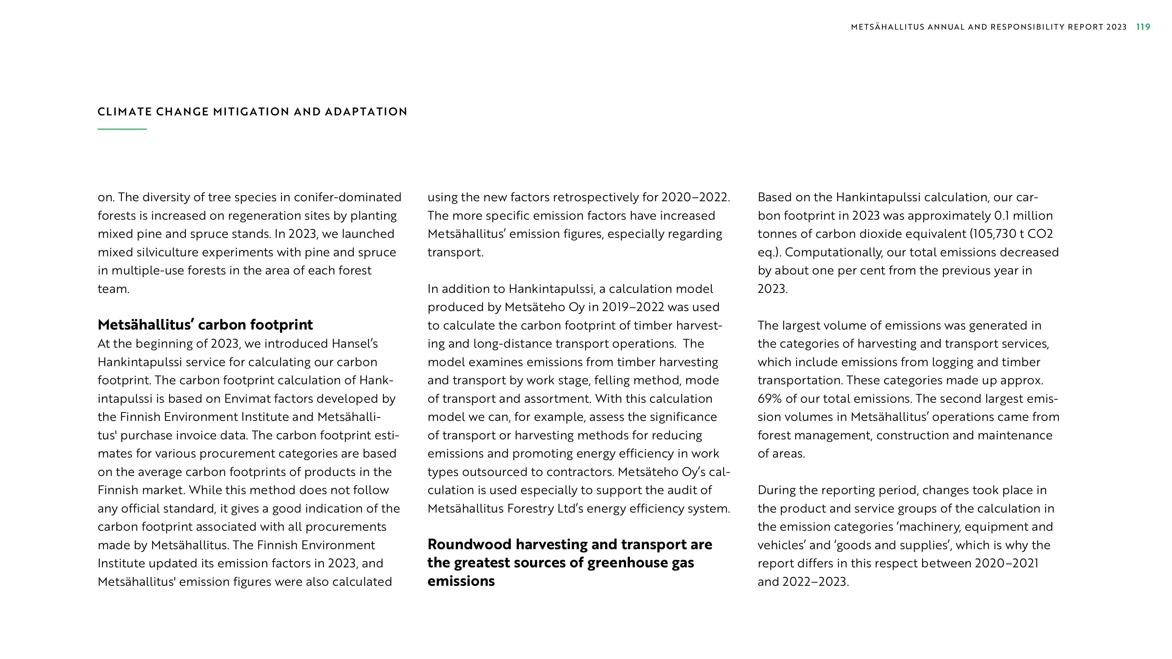 Emissions data extracted from page 119