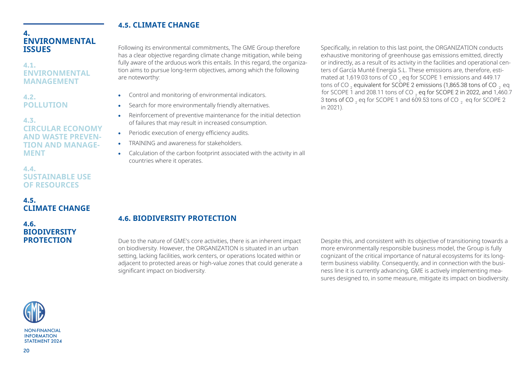 Emissions data extracted from page 21